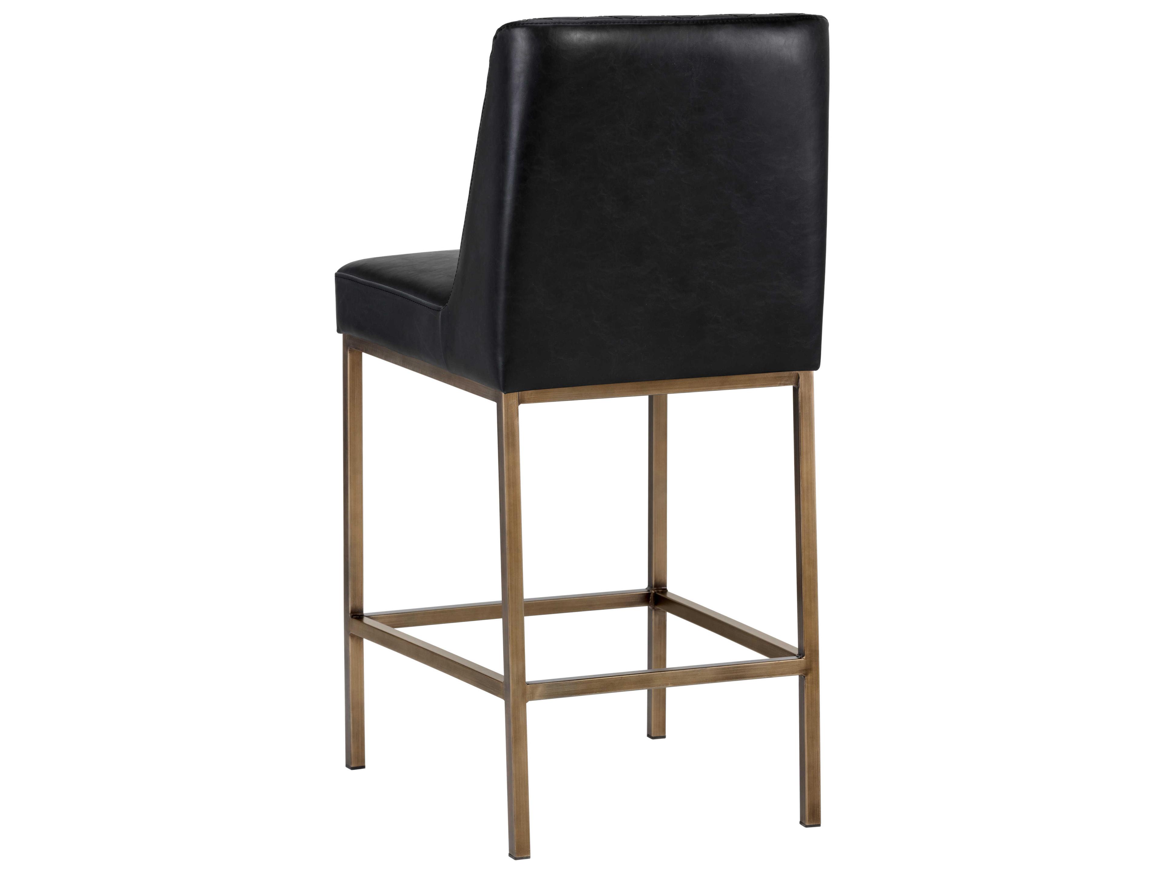 Sunpan 5west Leighland Coal Black Antique Brass Counter Stool