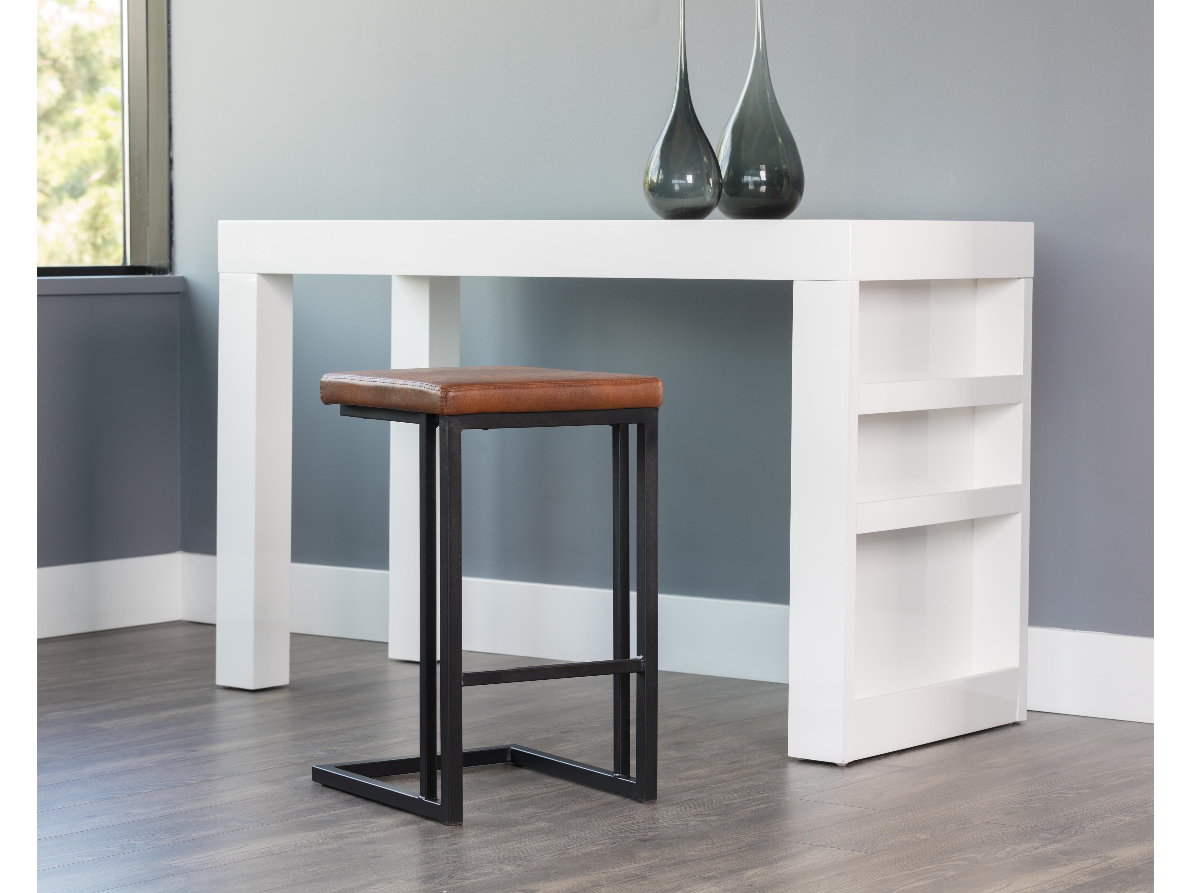 Sunpan Urban Unity 16" Boone Counter Stool Black Bravo Cognac