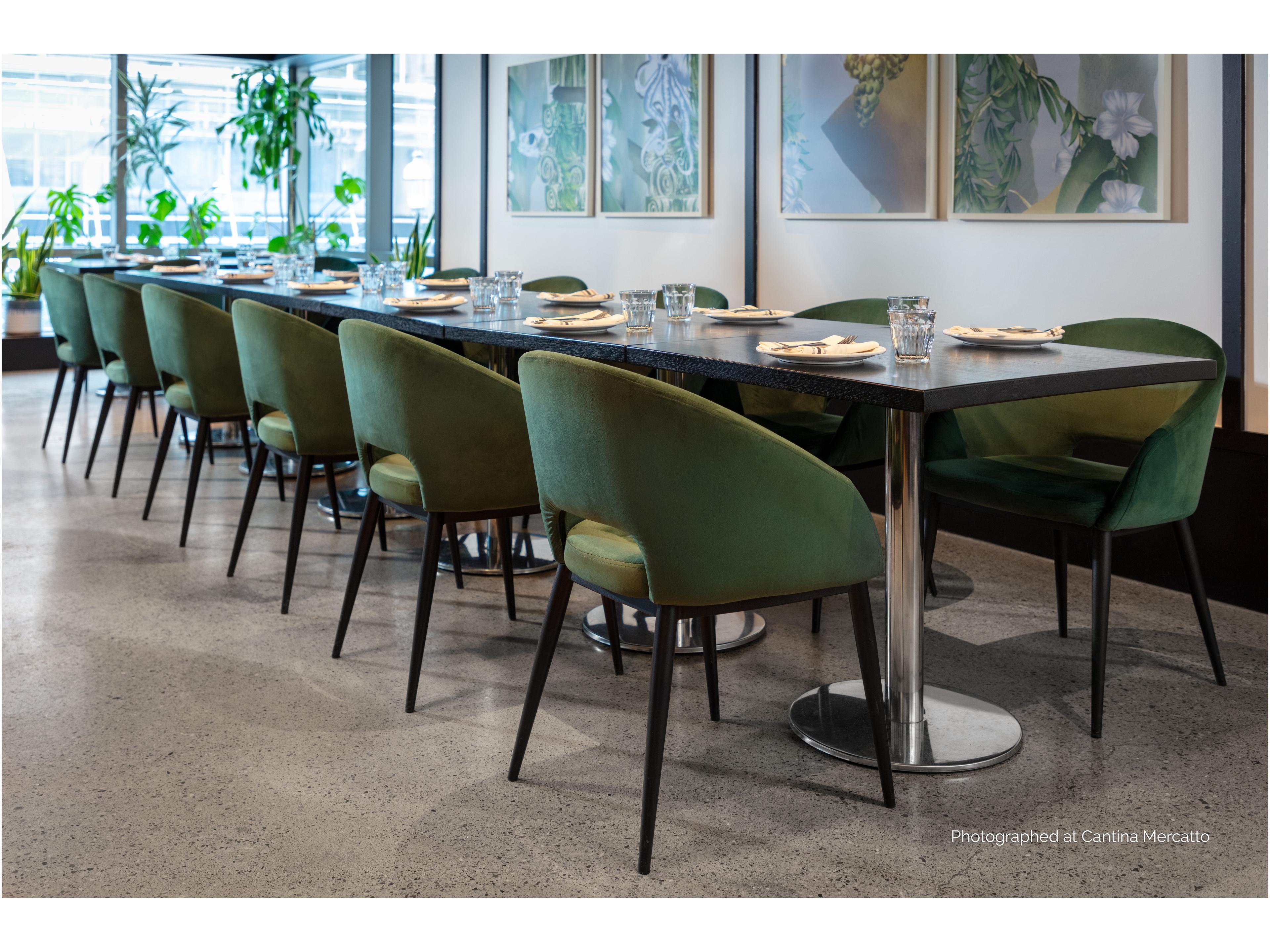 Sunpan Urban Unity Thatcher Green Upholstered Arm Dining Chair