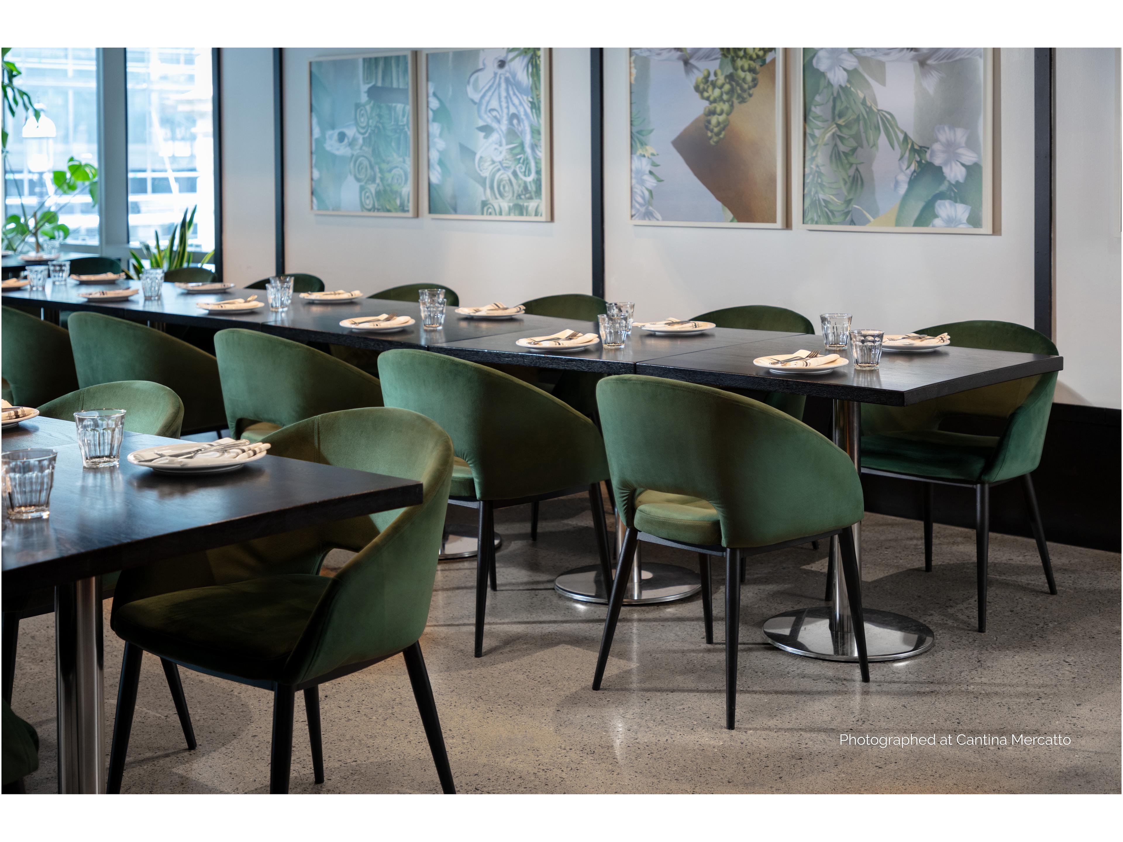 Sunpan Urban Unity Thatcher Green Upholstered Arm Dining Chair