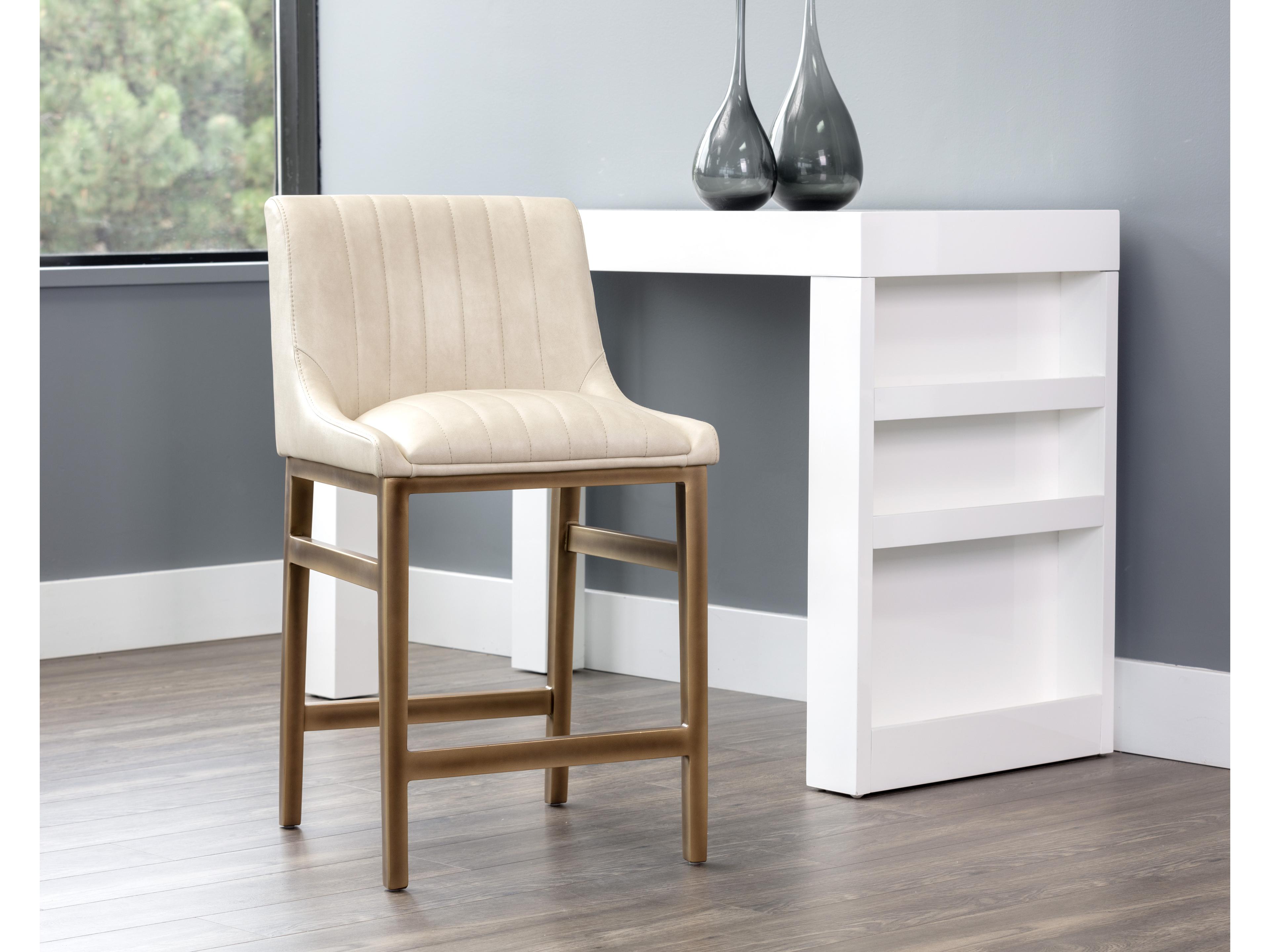 Sunpan Irongate Halden Bravo Cream Rustic Bronze Counter Stool