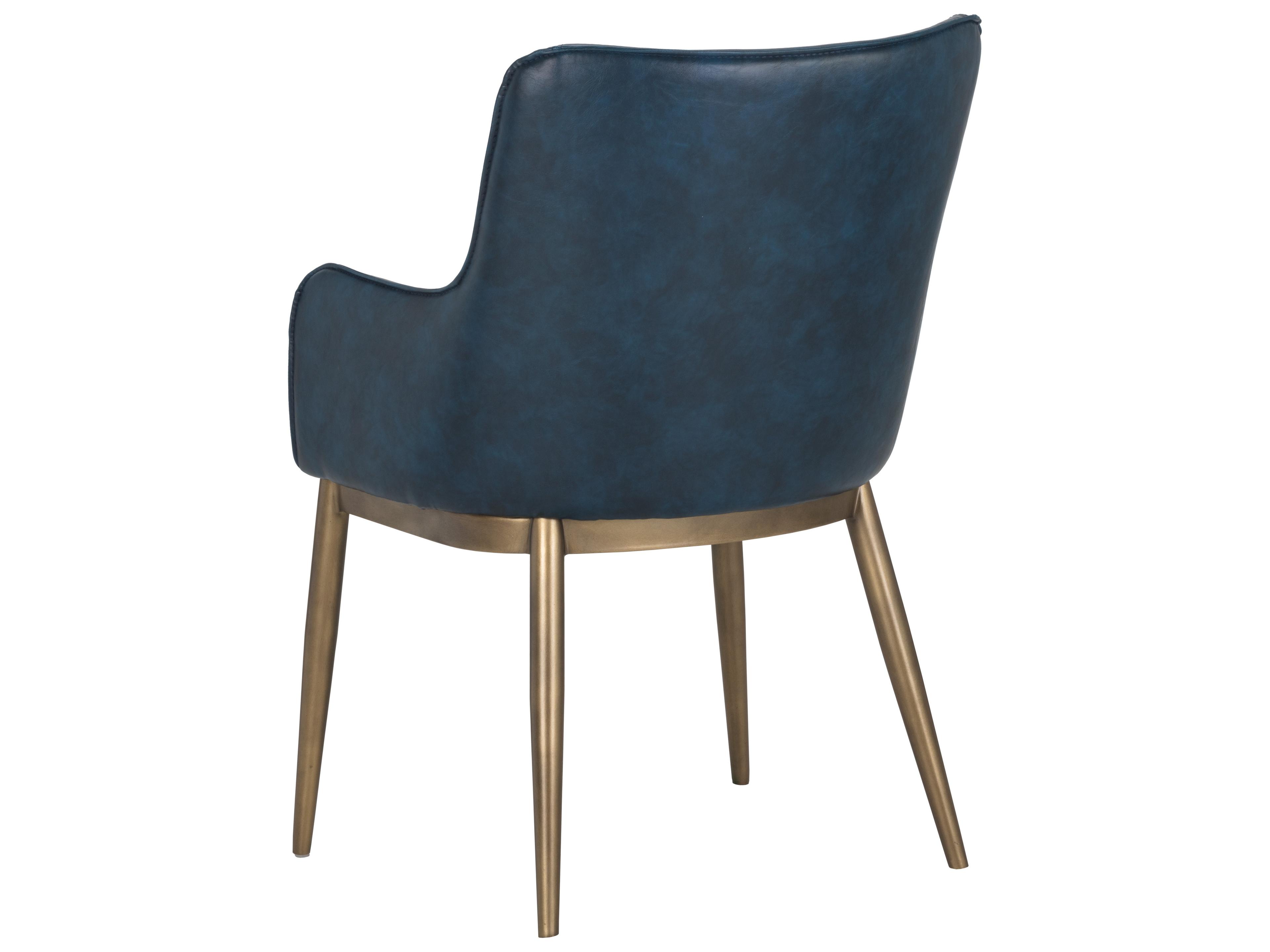 Sunpan Irongate Franklin Blue Arm Dining Chair