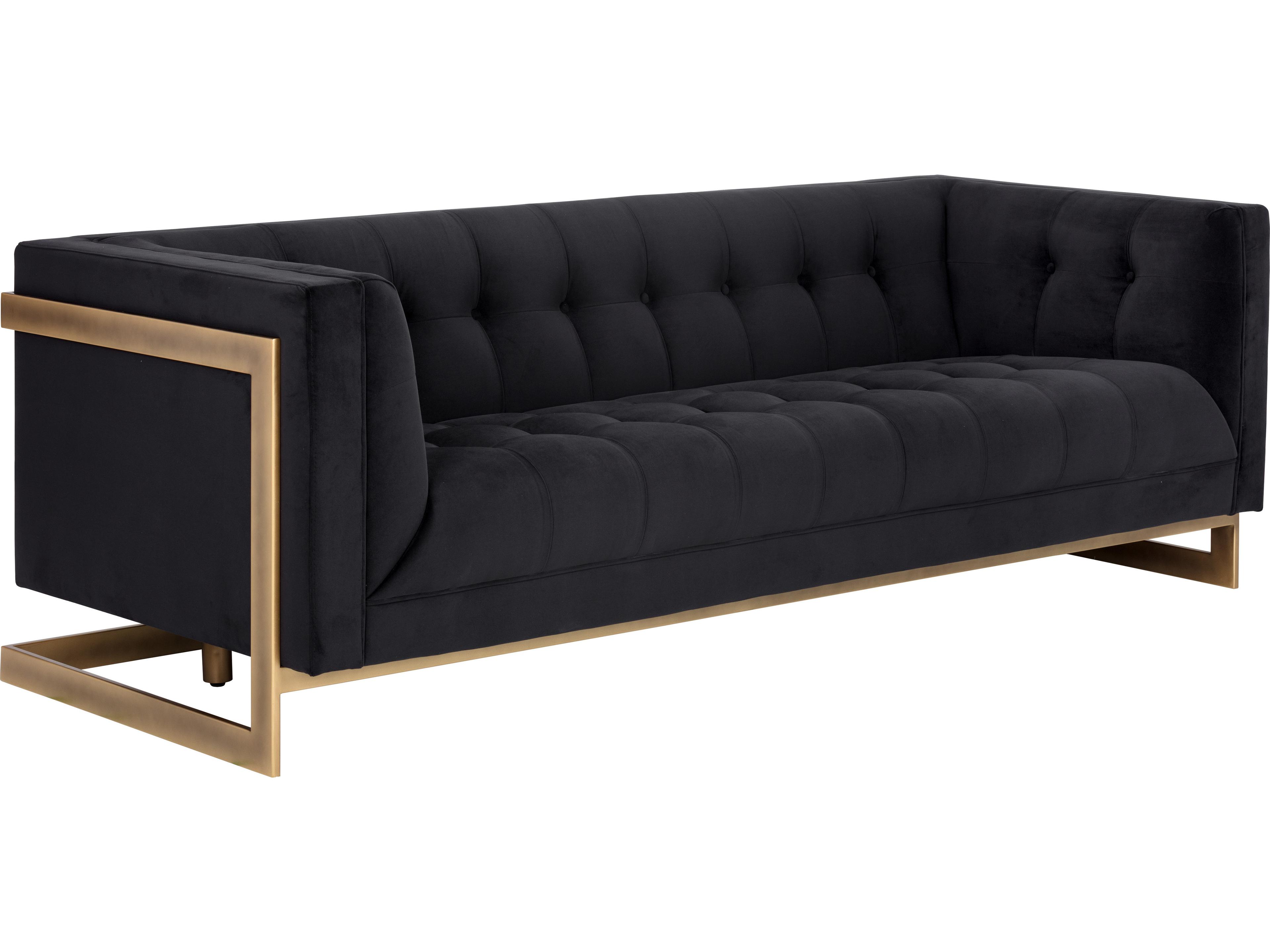 Sunpan Irongate Ekon Abbington Black Rustic Bronze Upholstered Sofa