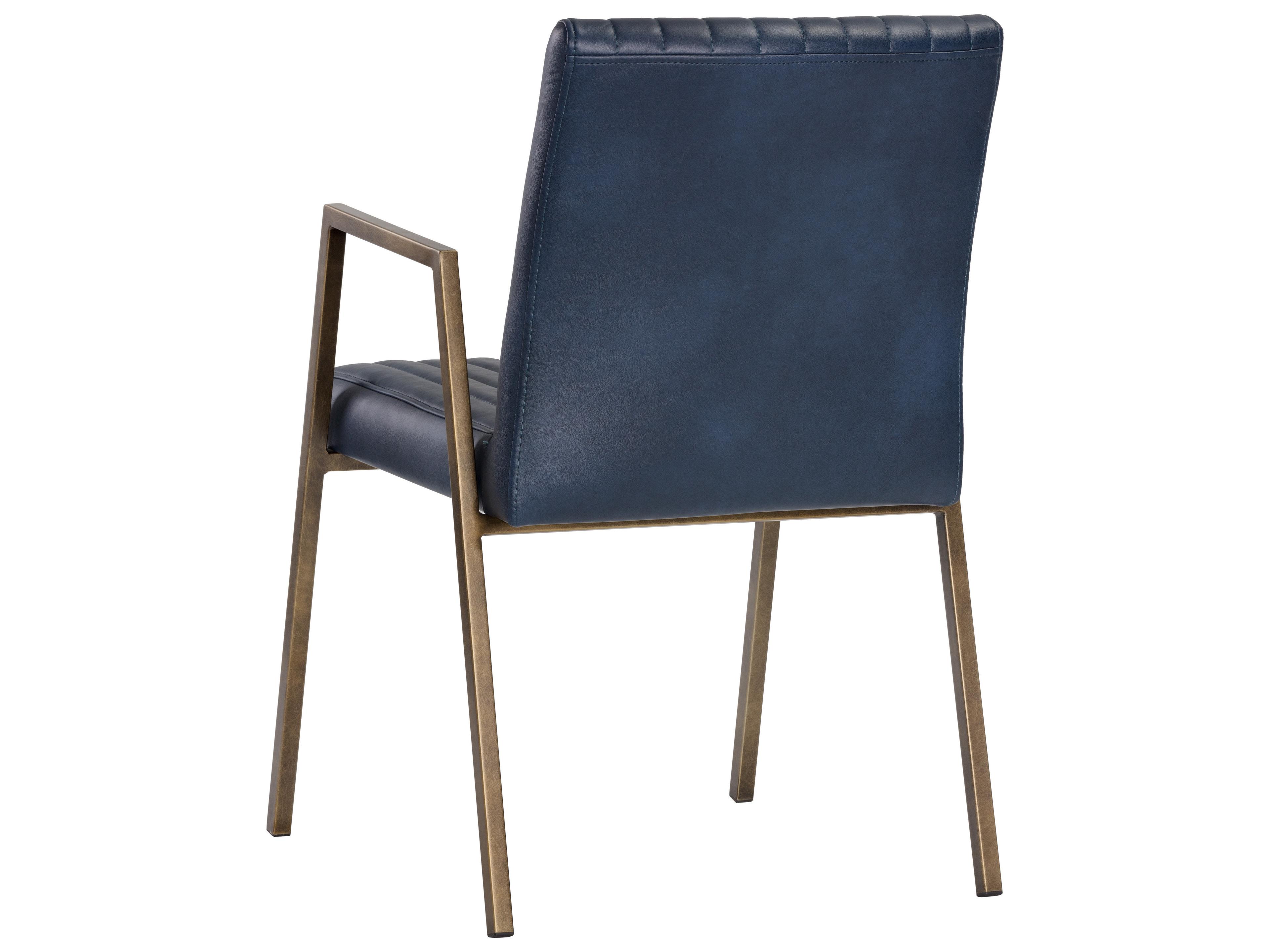Sunpan Ikon Homer Blue Arm Dining Chair