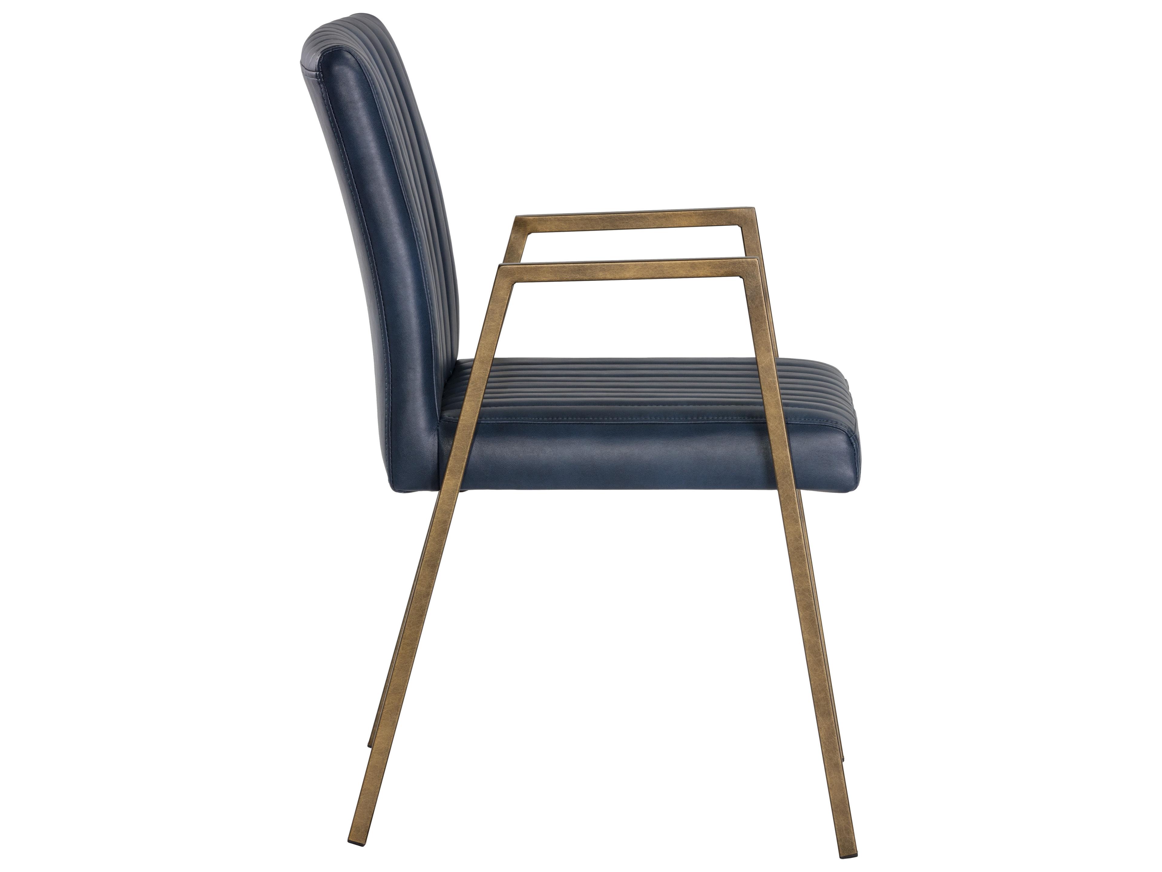 Sunpan Ikon Homer Blue Arm Dining Chair