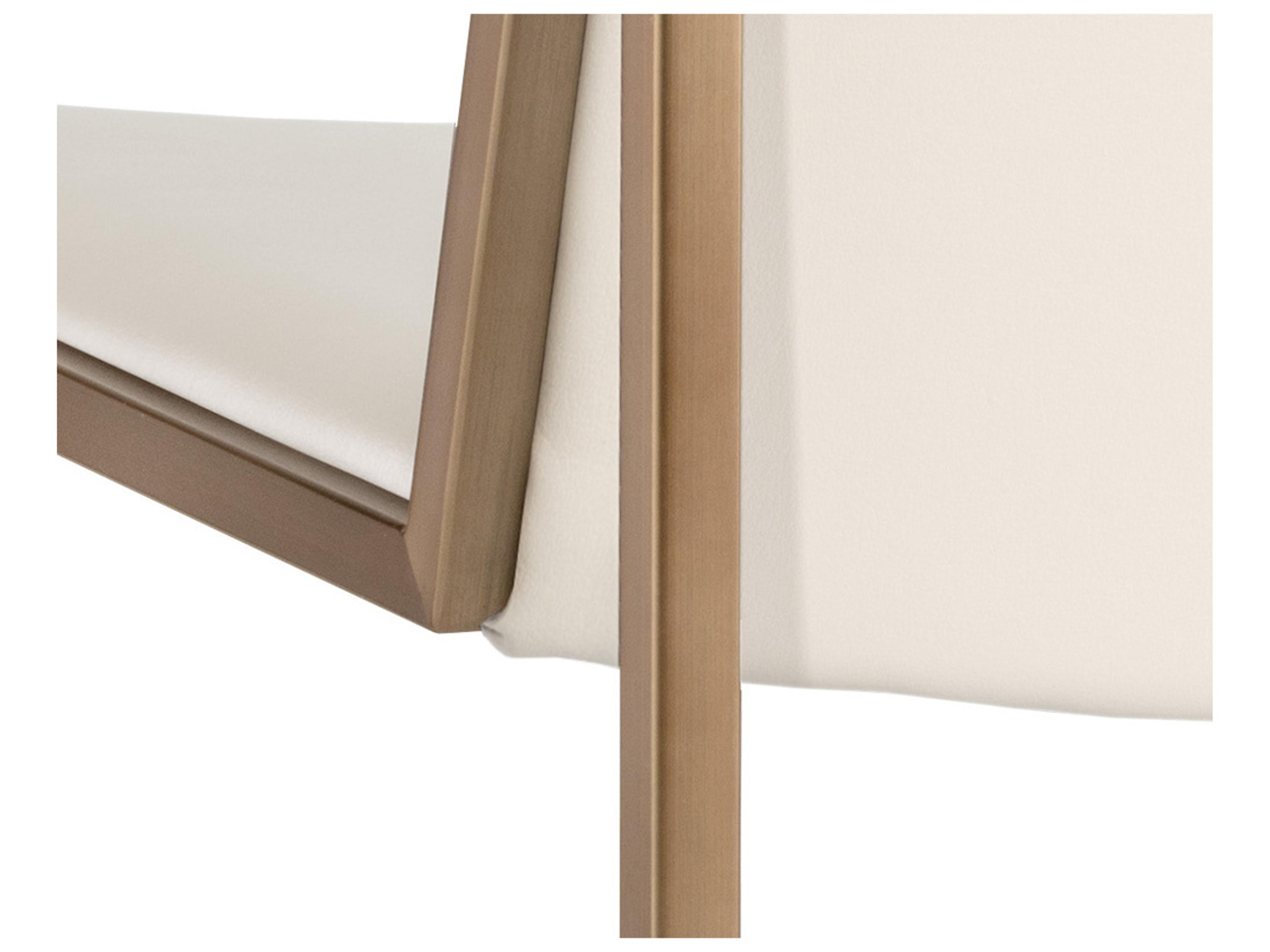 Sunpan Ikon Blair Dining Chair Antique Brass Castillo Cream