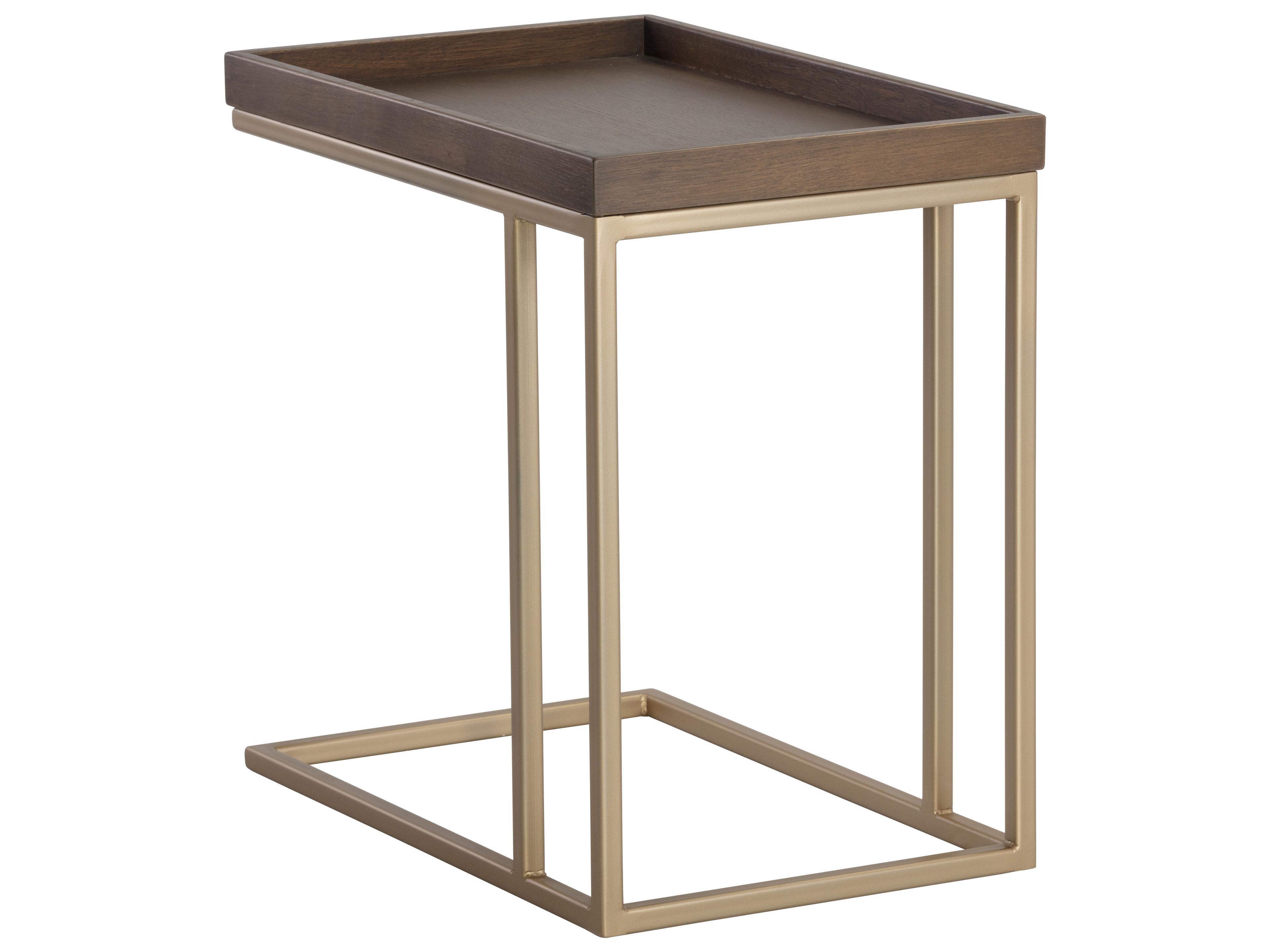 Arden C-Shaped Side Table Gold and Raw Umber