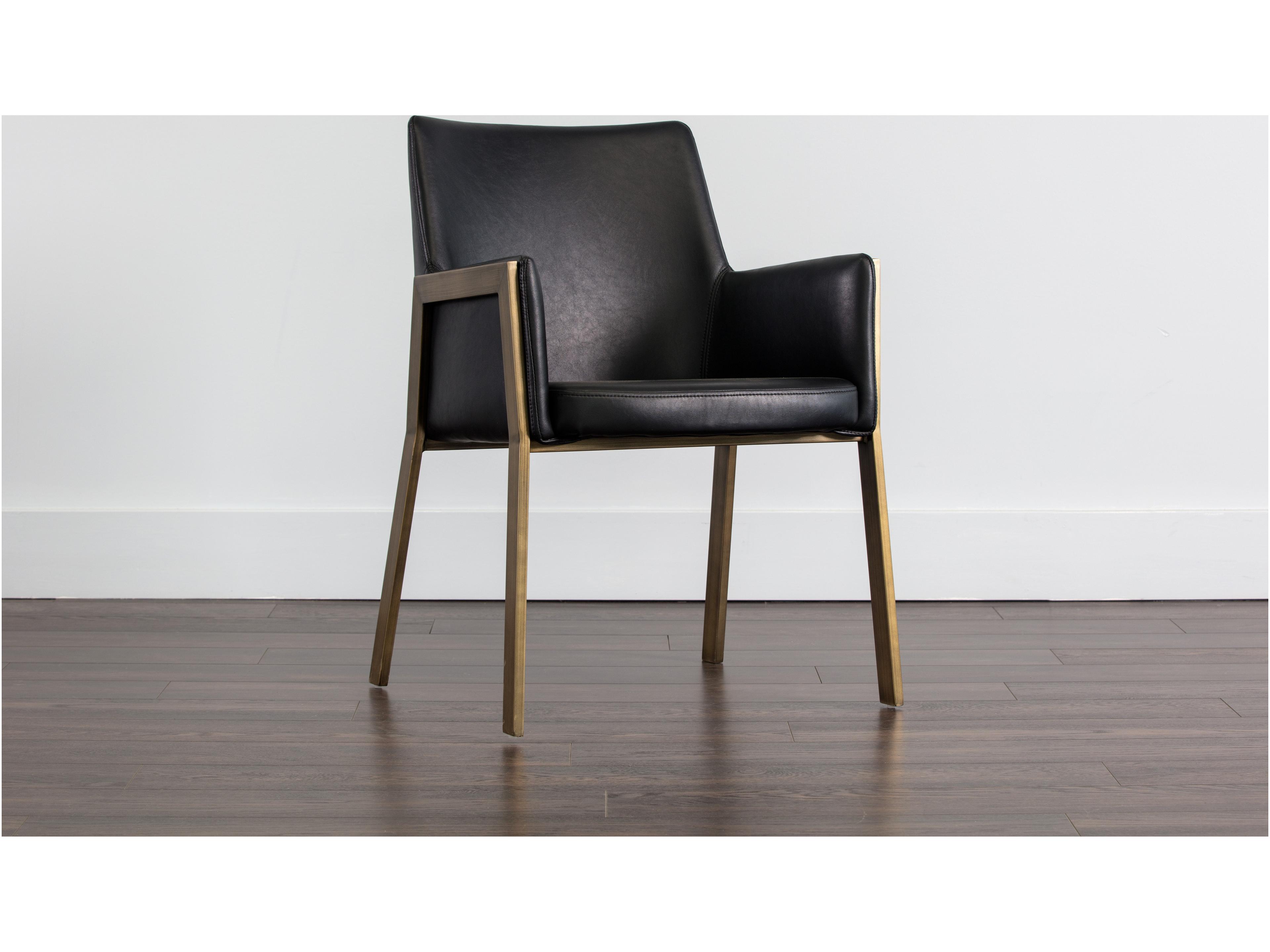 Sunpan Ikon Bernadette Black Arm Dining Chair