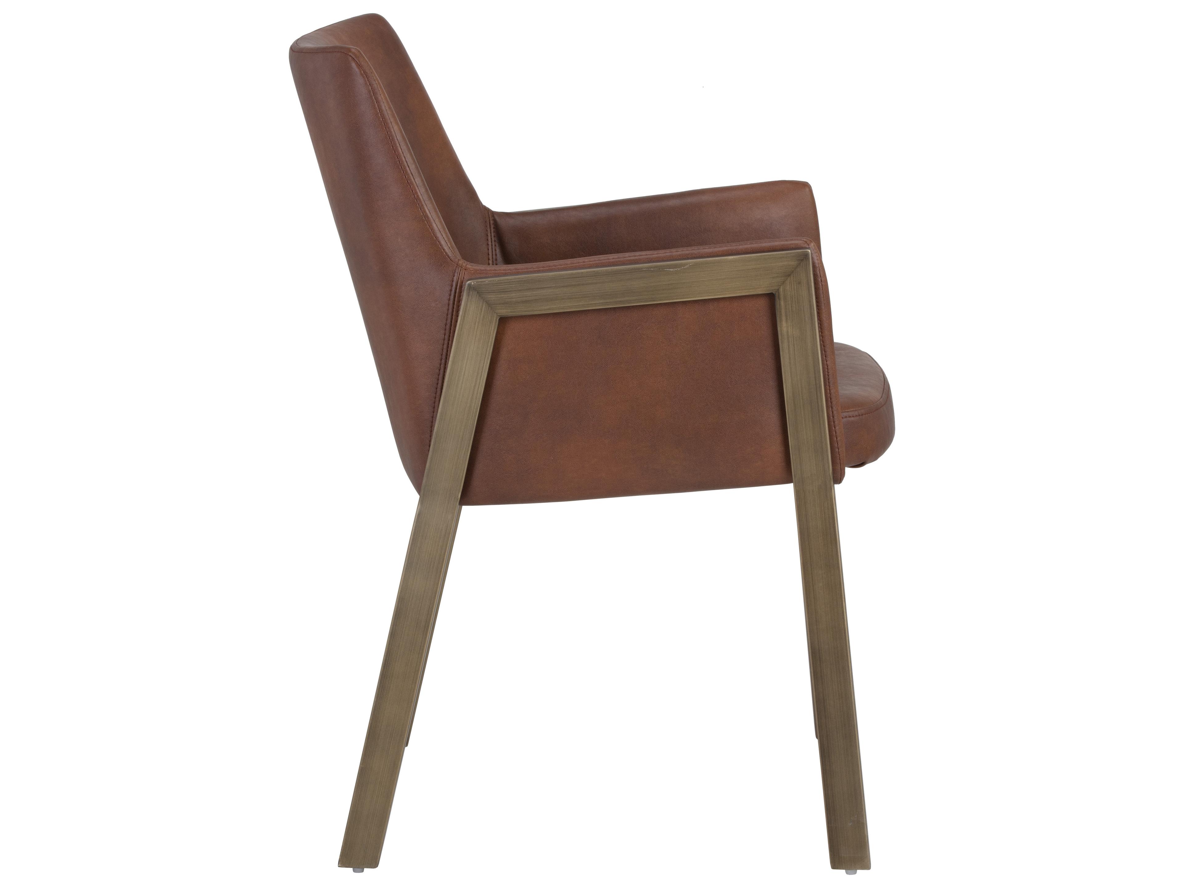 Sunpan Ikon Bernadette Brown Arm Dining Chair