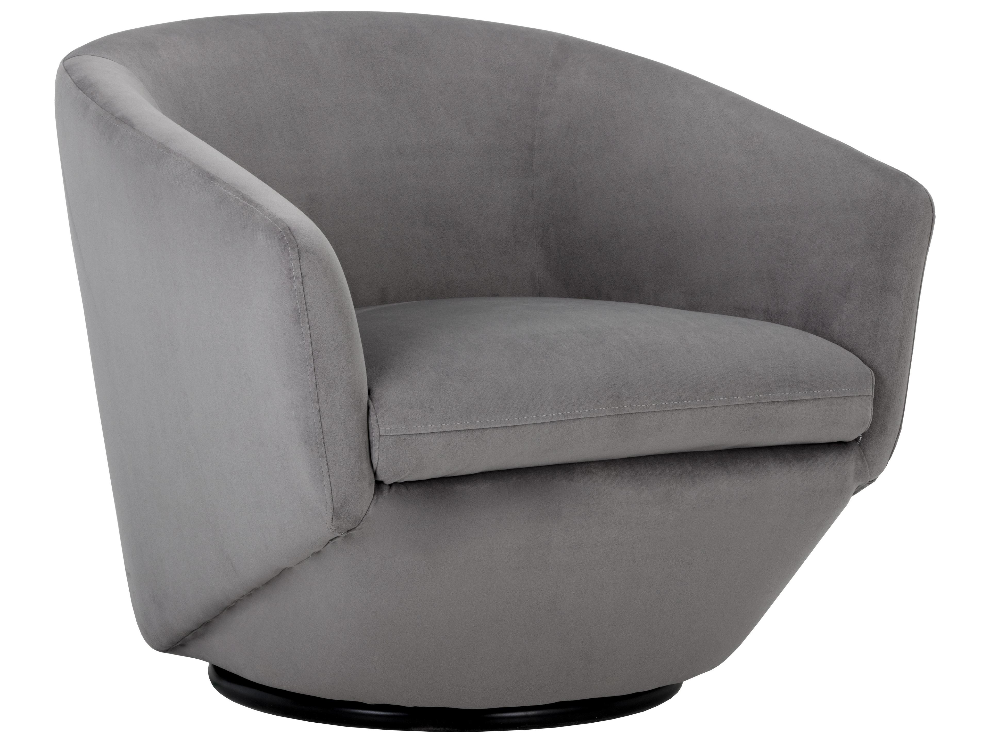 5west Treviso Swivel Gray Fabric Accent Chair