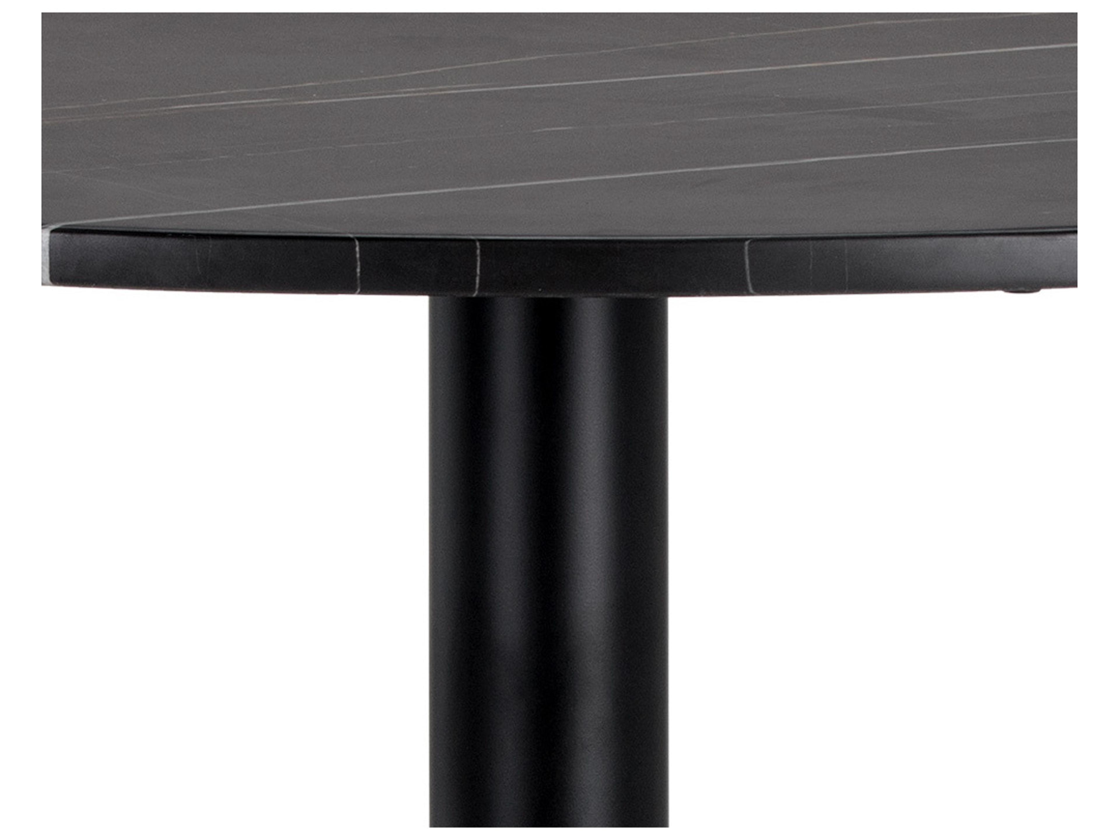 Sunpan Ikon Massie Round Marble Black Gold Dining Table