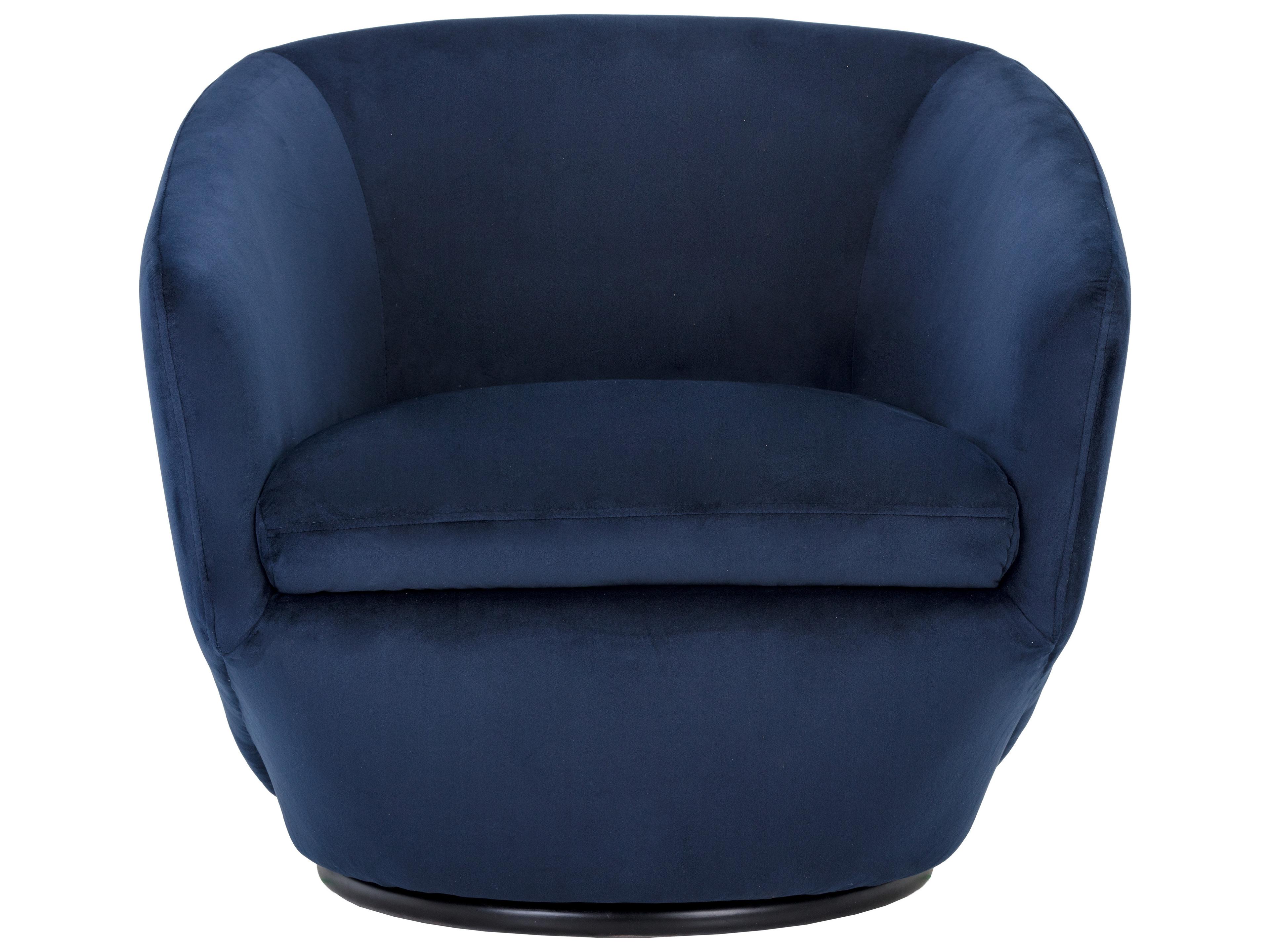 5west Treviso Swivel Blue Fabric Accent Chair