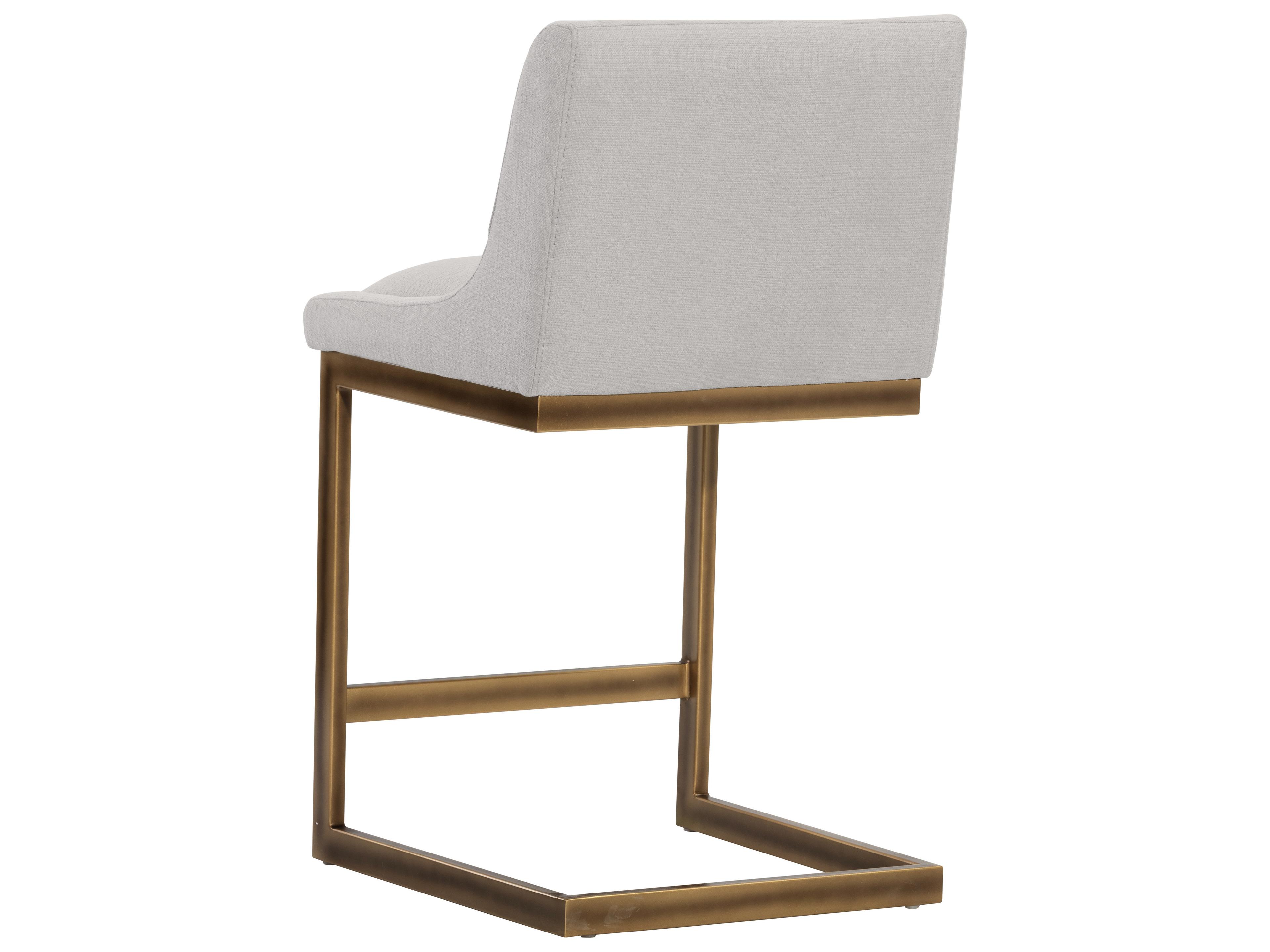 Sunpan Irongate Holly Upholstered Zenith Soft Grey Rustic Bronze Counter Stool