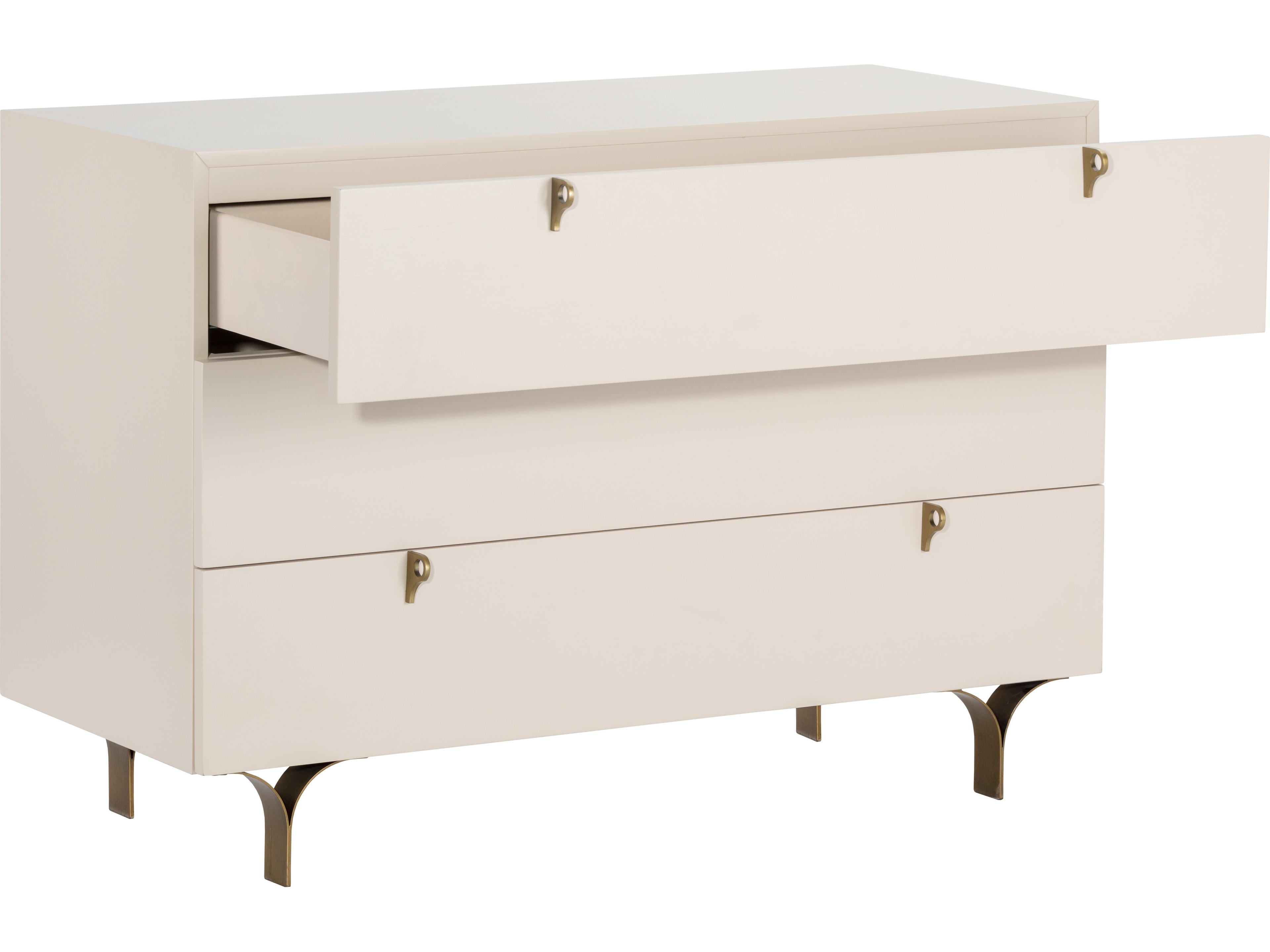 Sunpan Zenn Celine 3-Drawers White Rubberwood Dresser