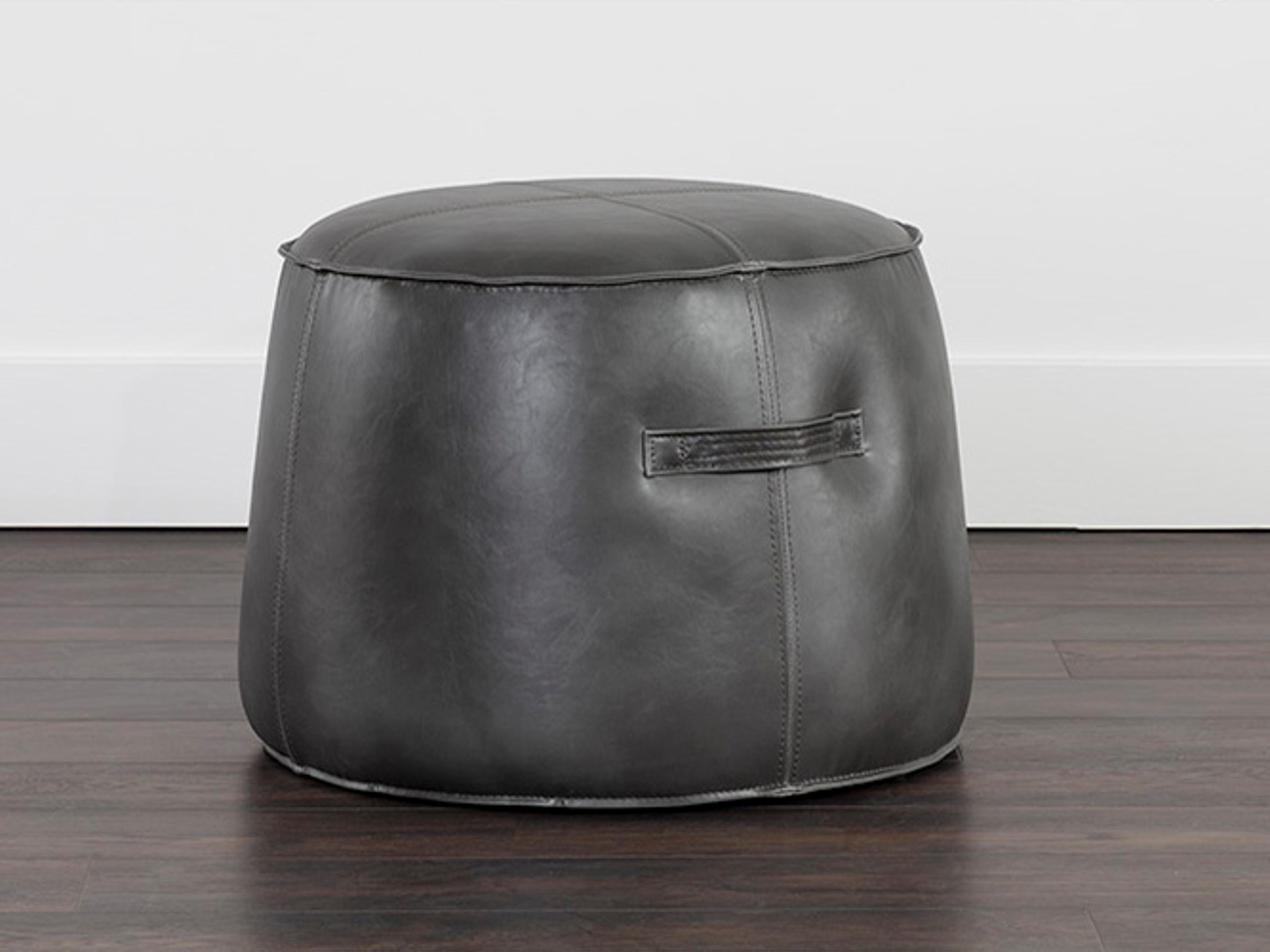Sunpan Mitchell Overcast Grey Faux Leather Ottoman