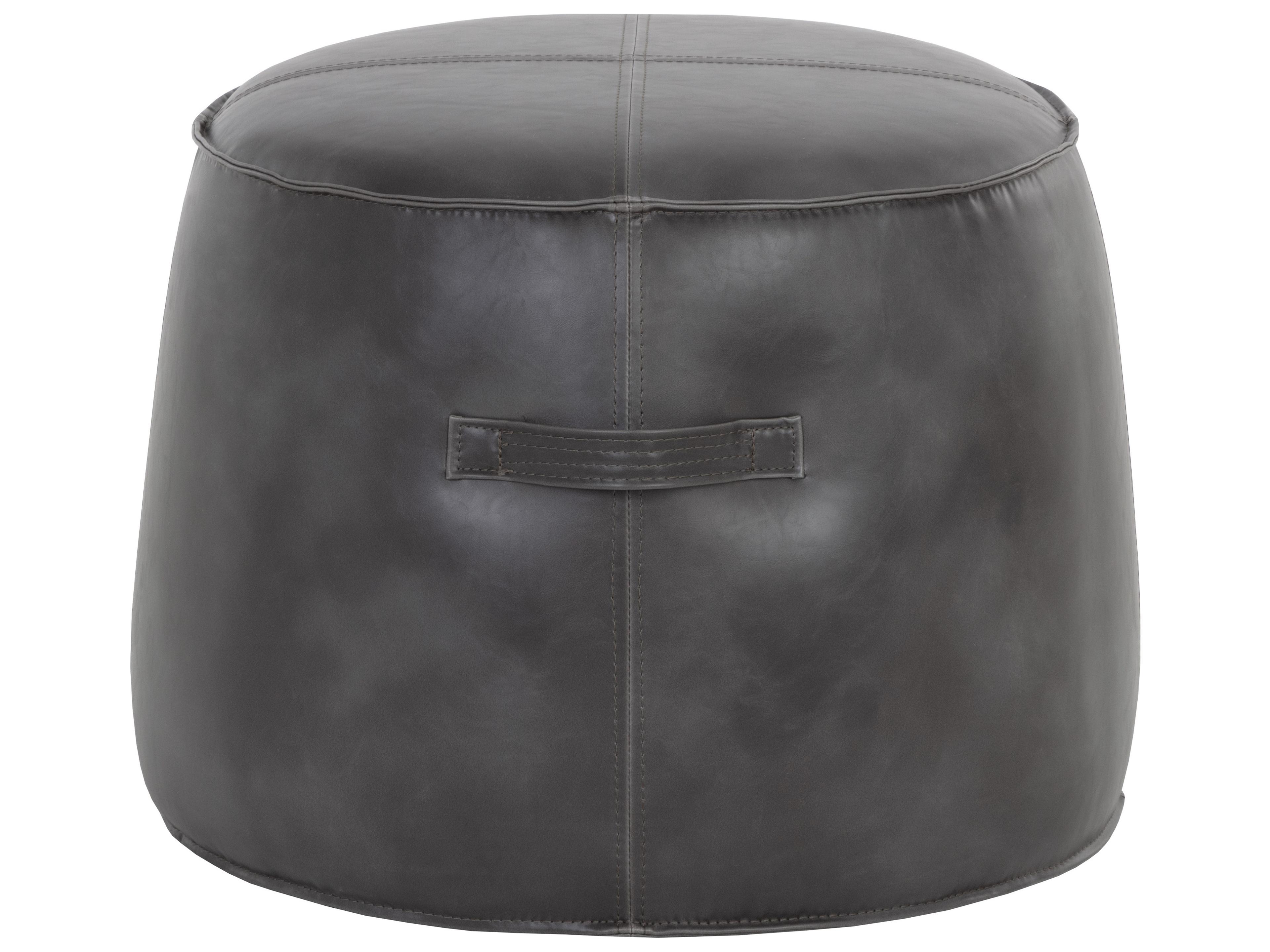 Sunpan Mitchell Overcast Grey Faux Leather Ottoman