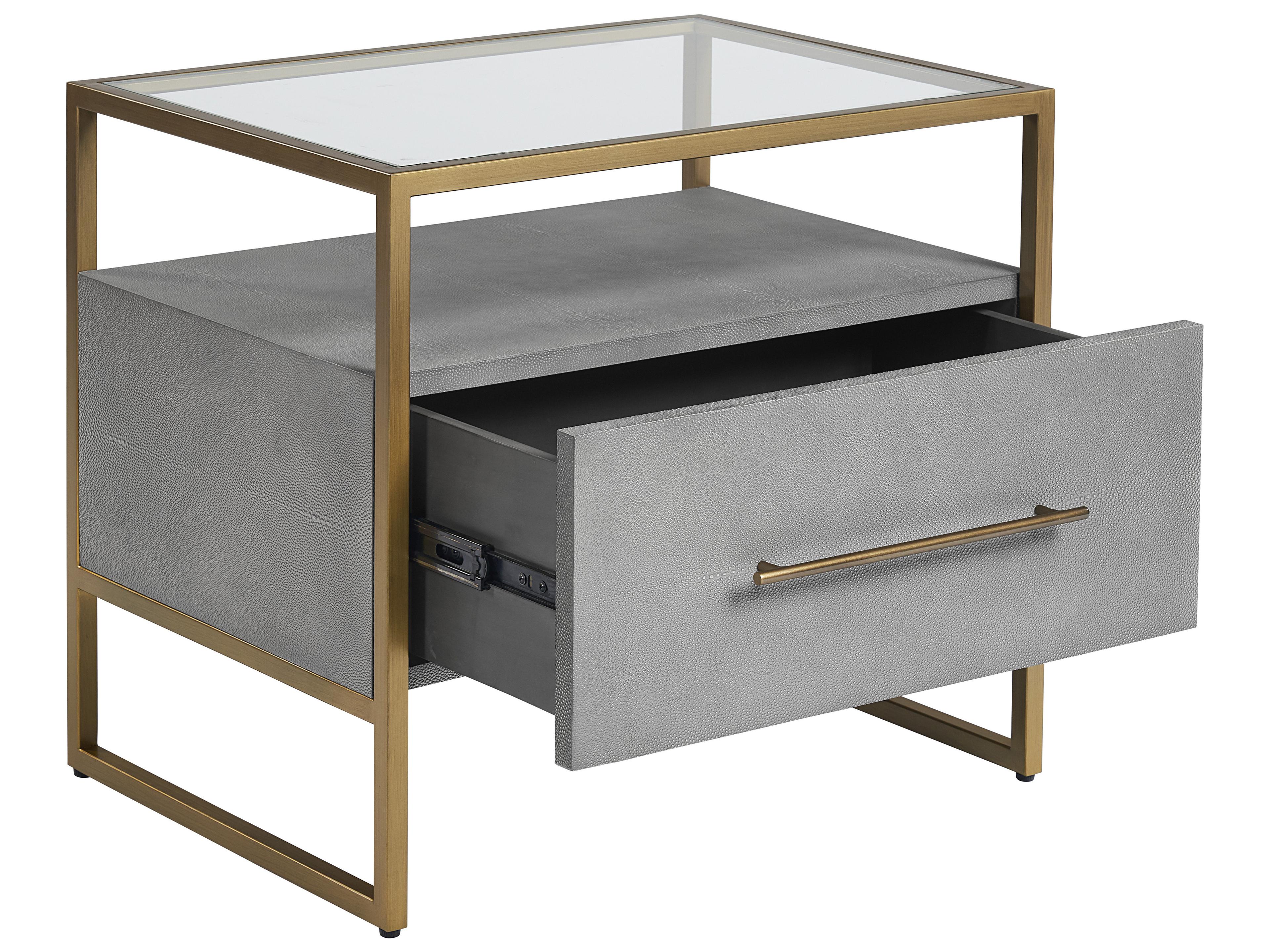 Sunpan Mixt 1-Drawer Gold Acacia Wood Nightstand