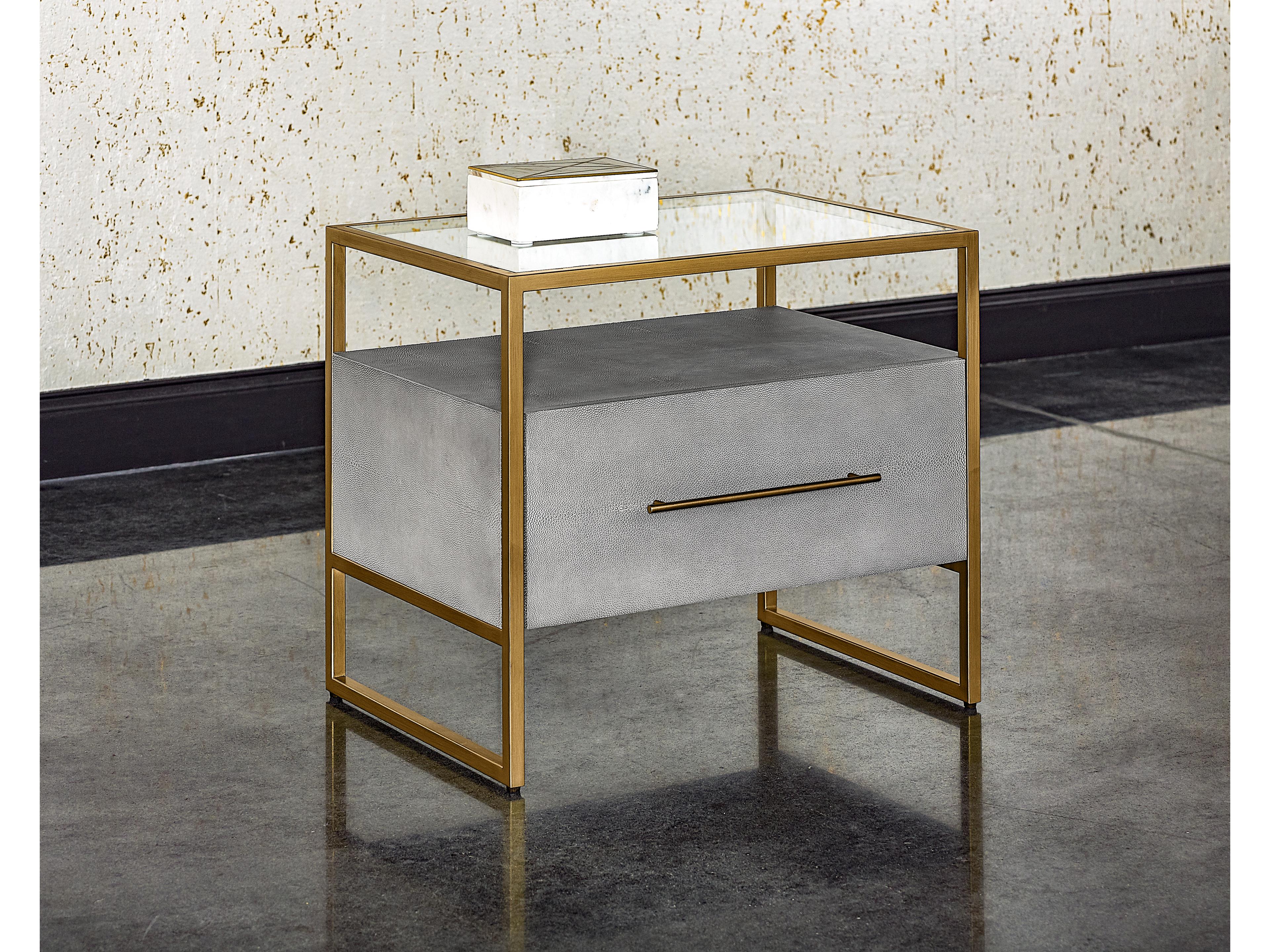 Sunpan Mixt 1-Drawer Gold Acacia Wood Nightstand