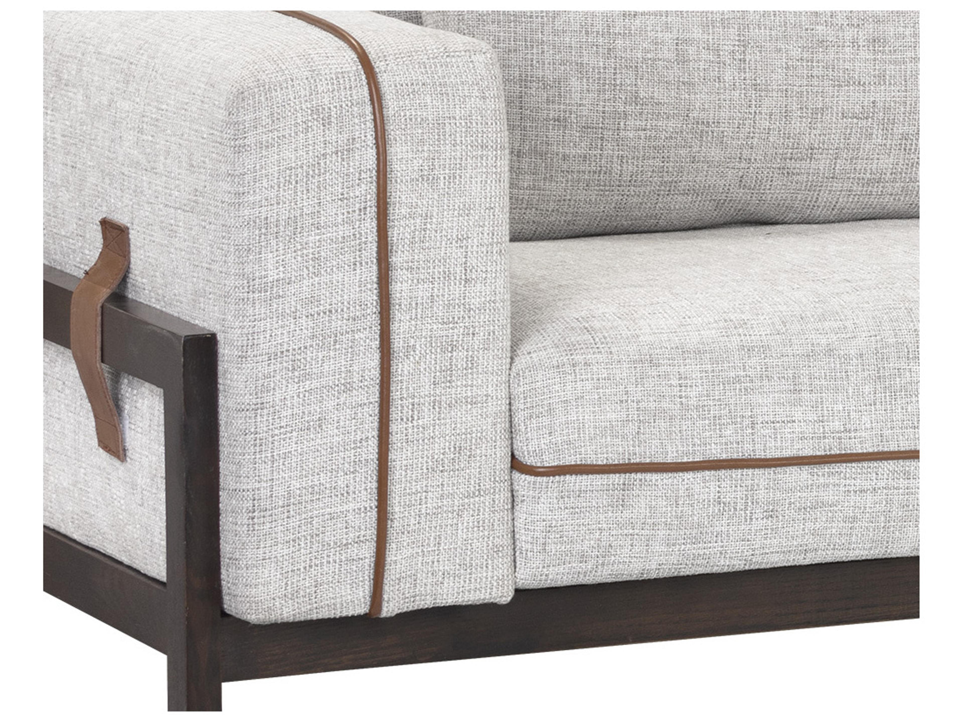 Sunpan Mixt Belinda Vintage Camel Dark Brown Gray Upholstered Sofa