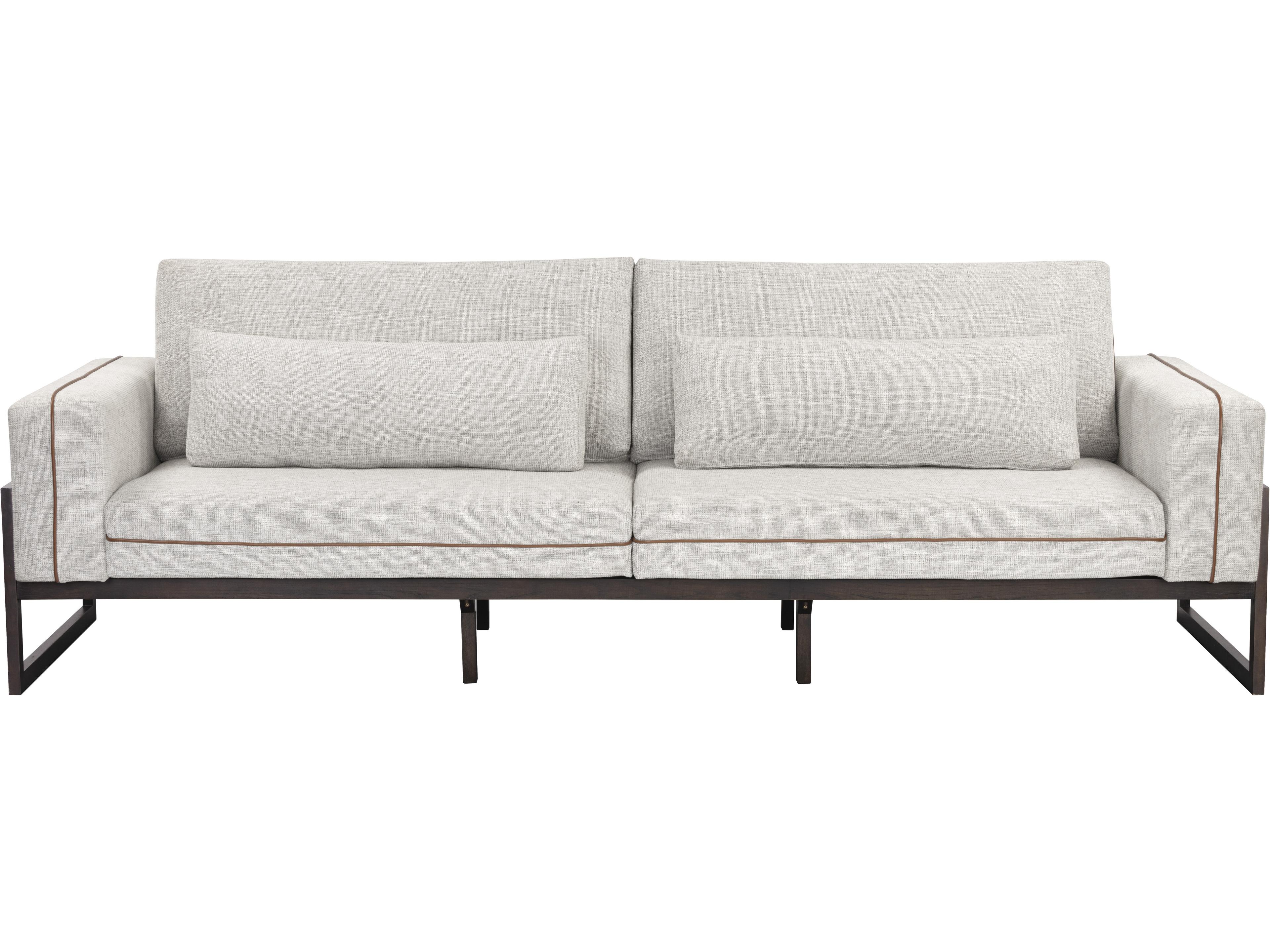 Mixt Belinda Vintage Camel Dark Brown Gray Upholstered Sofa