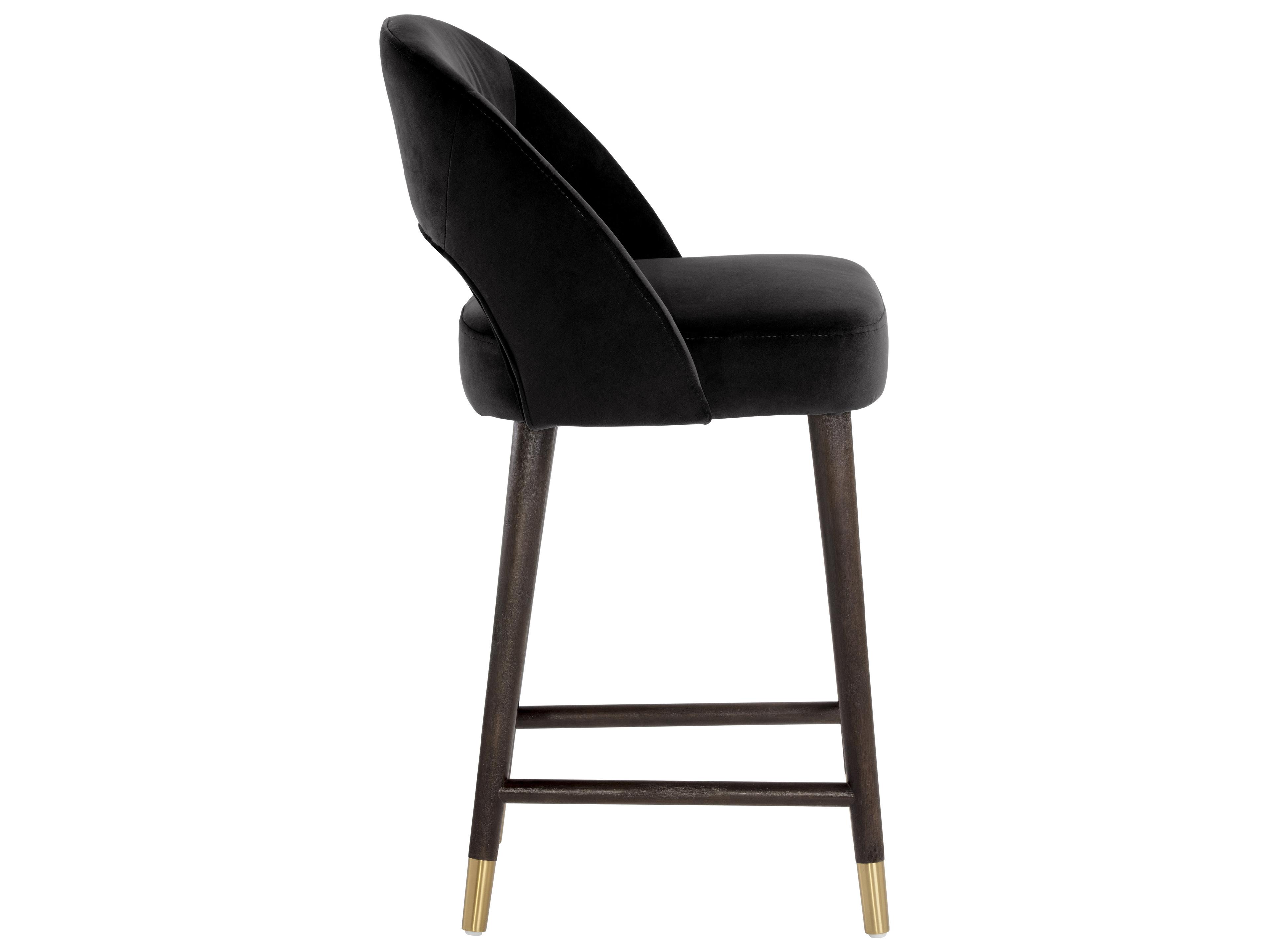 Sunpan 5west Monae Upholstered Birch Wood Abbington Black Brown Counter Stool