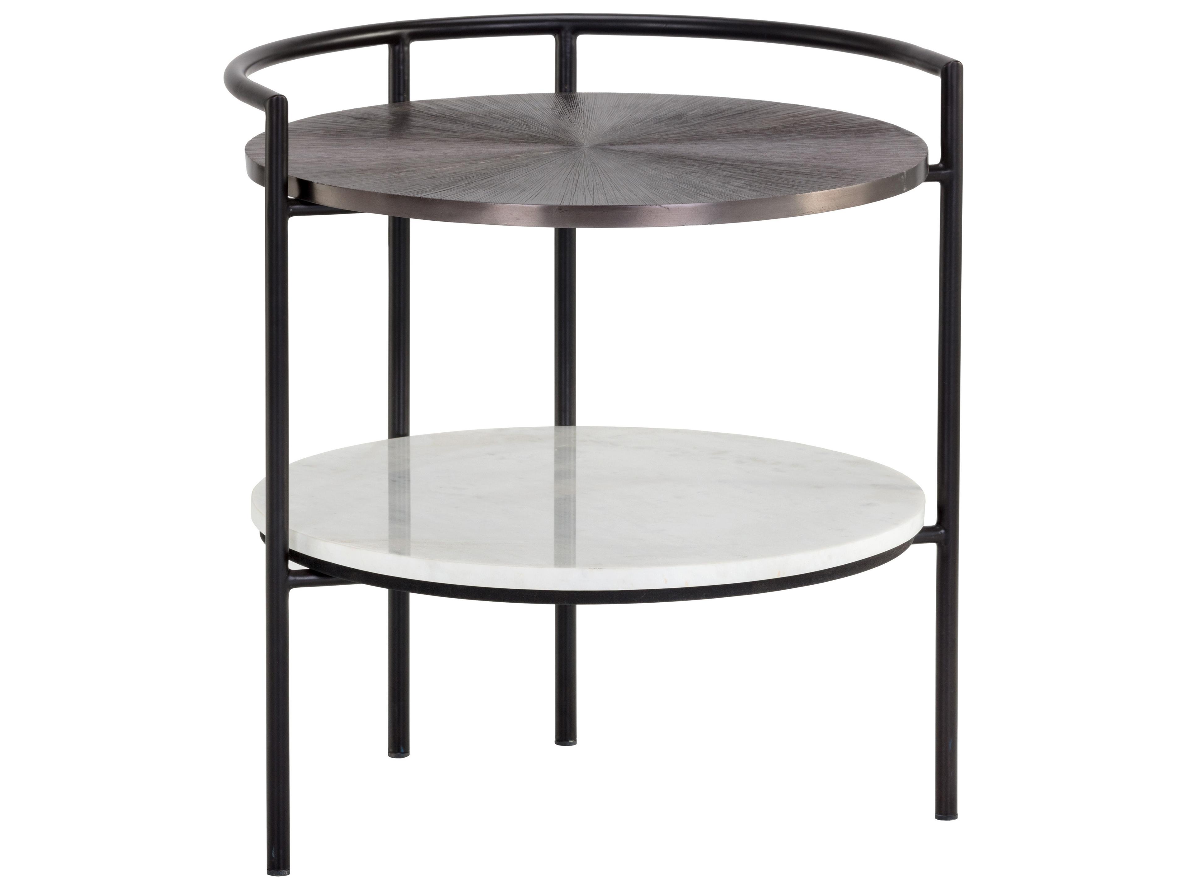 Brighton Nightstand Contemporary Metal and Marble