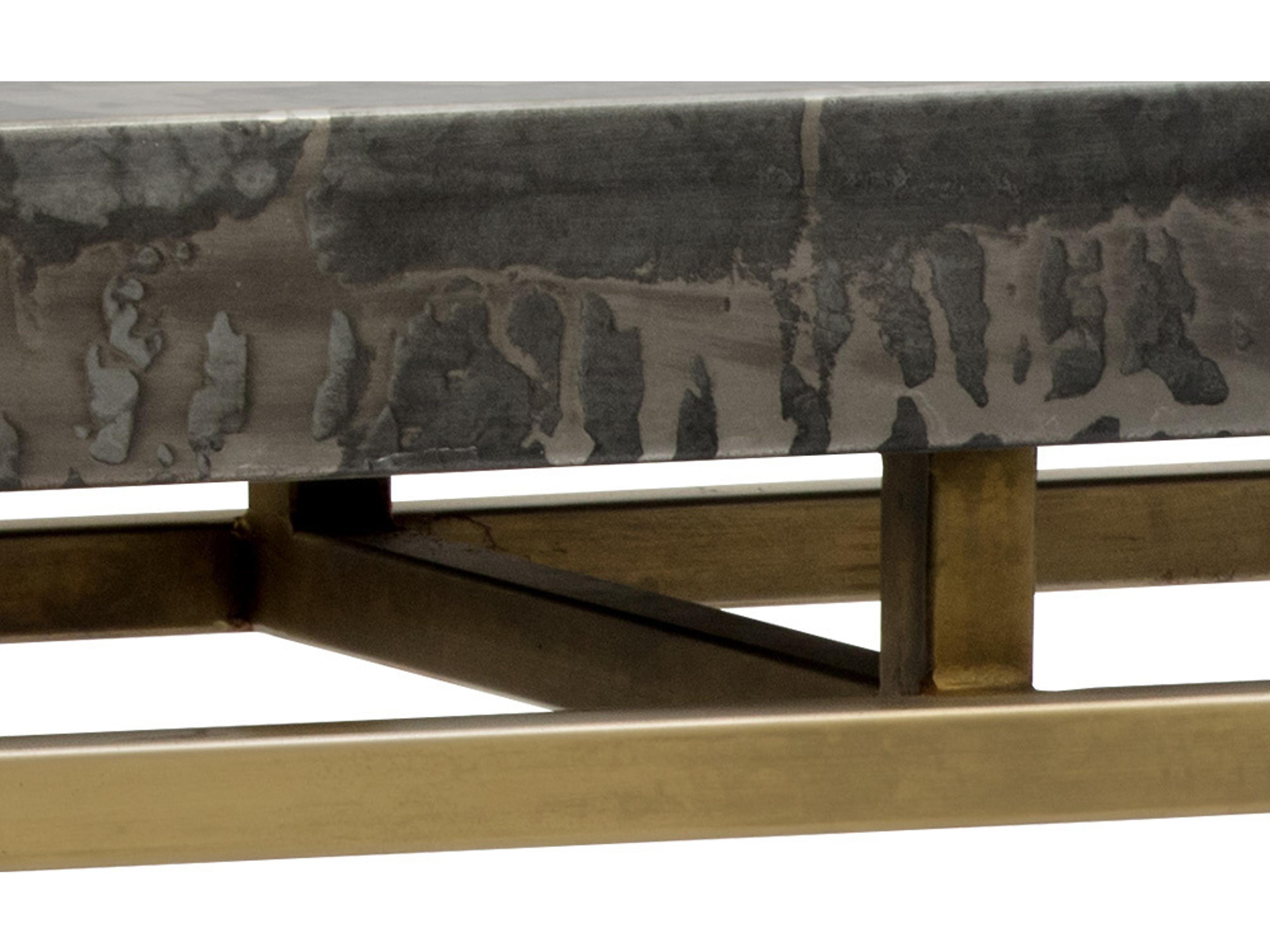 Sunpan Toreno Rectangular Marble Black Antique Brass Console Table