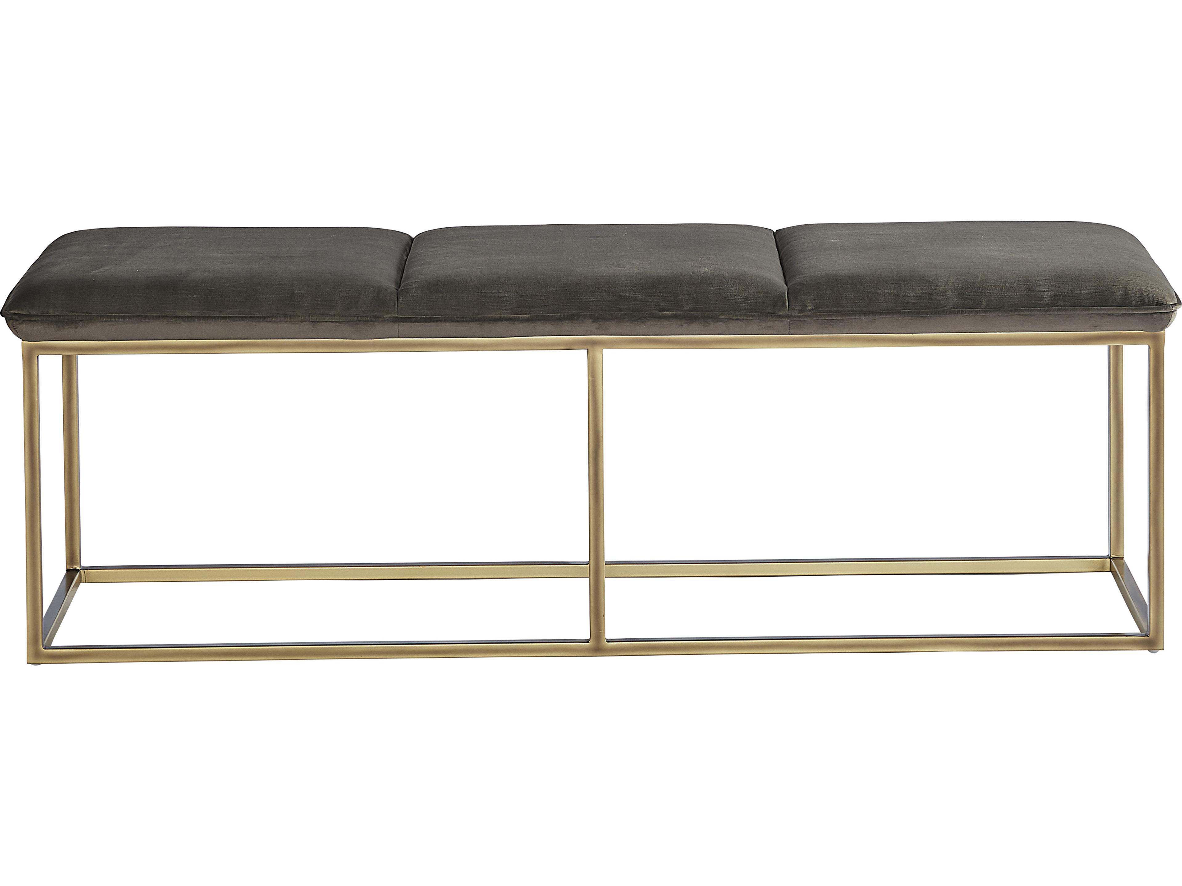 Sunpan Irongate Piccolo Pebble Rustic Bronze Gray Upholstered Accent Bench