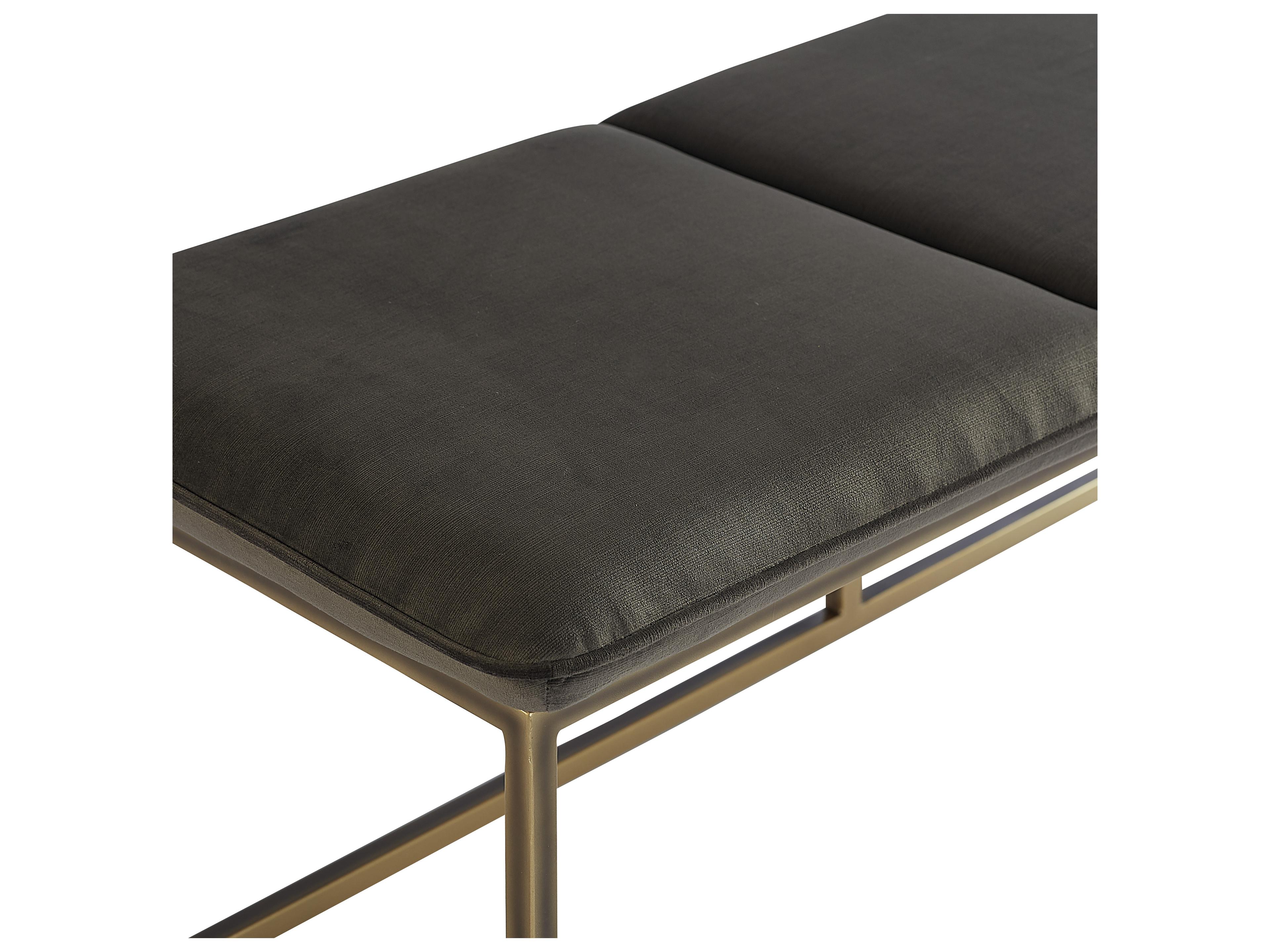 Sunpan Irongate Piccolo Pebble Rustic Bronze Gray Upholstered Accent Bench