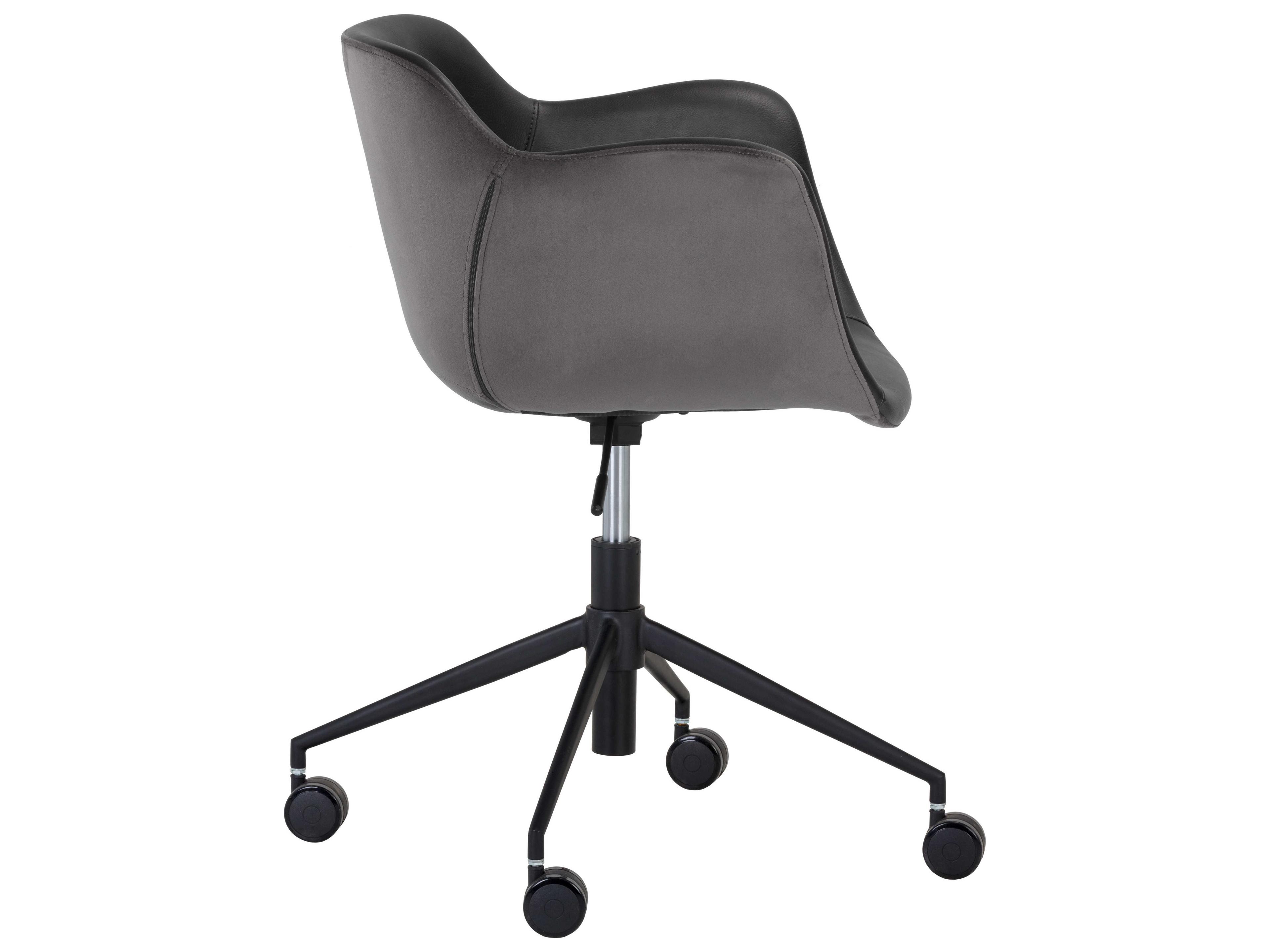 Sunpan Junction Gray Faux Leather Adjustable Swivel Computer Office Chair
