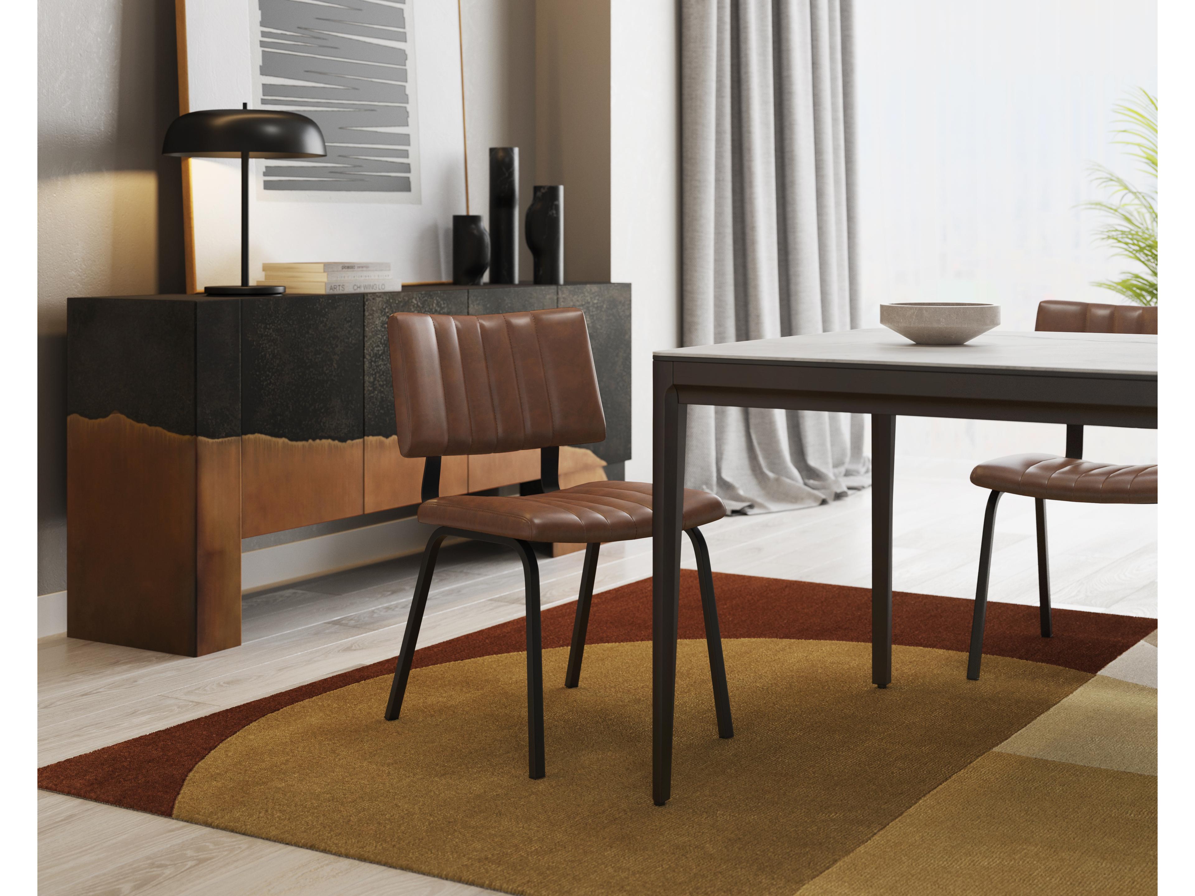 Sunpan Zenn Queens Rectangular Ceramic White Dark Grey Dining Table