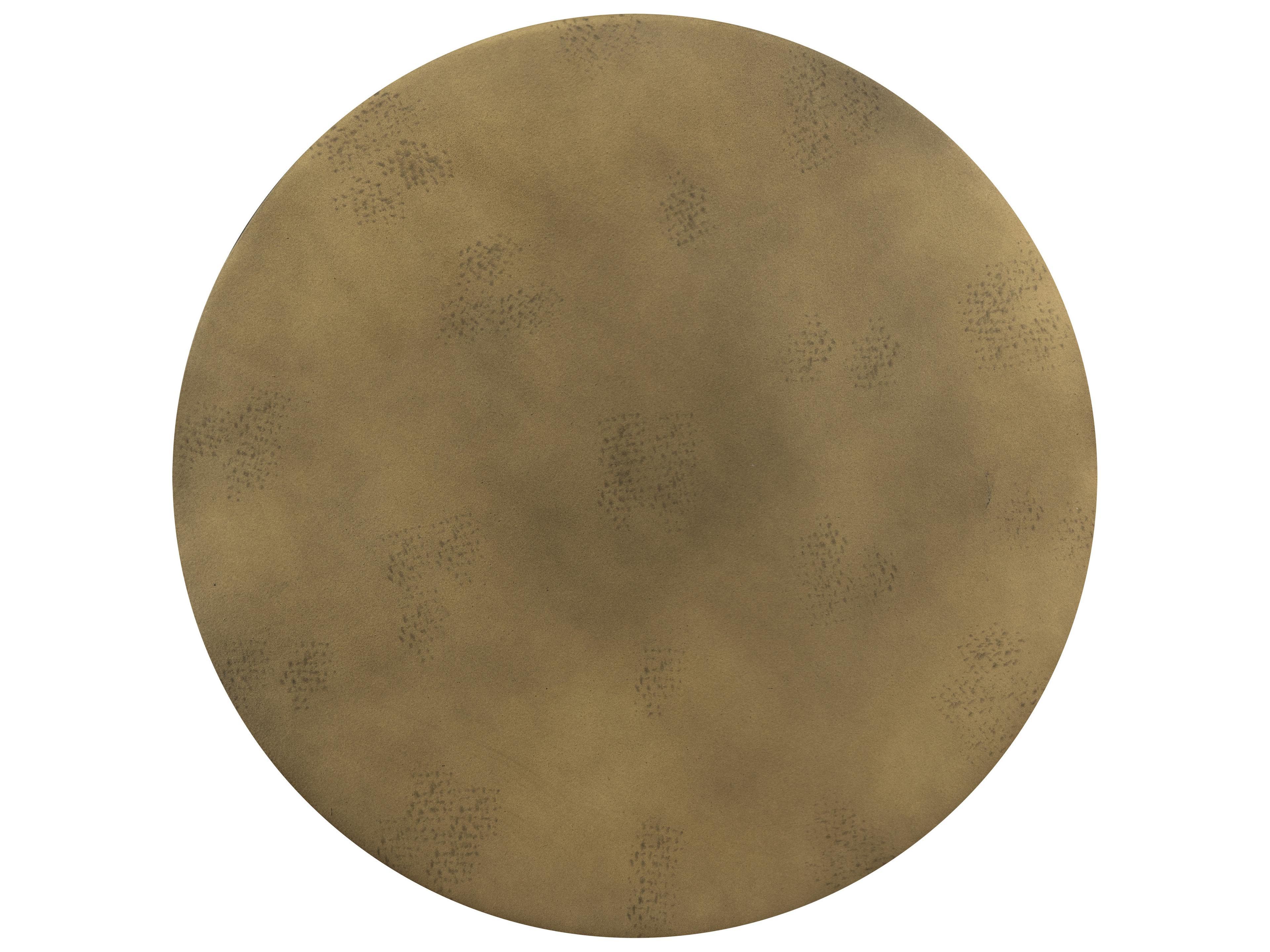 Sunpan Bernaby Round Metal Antique Brass Black End Table