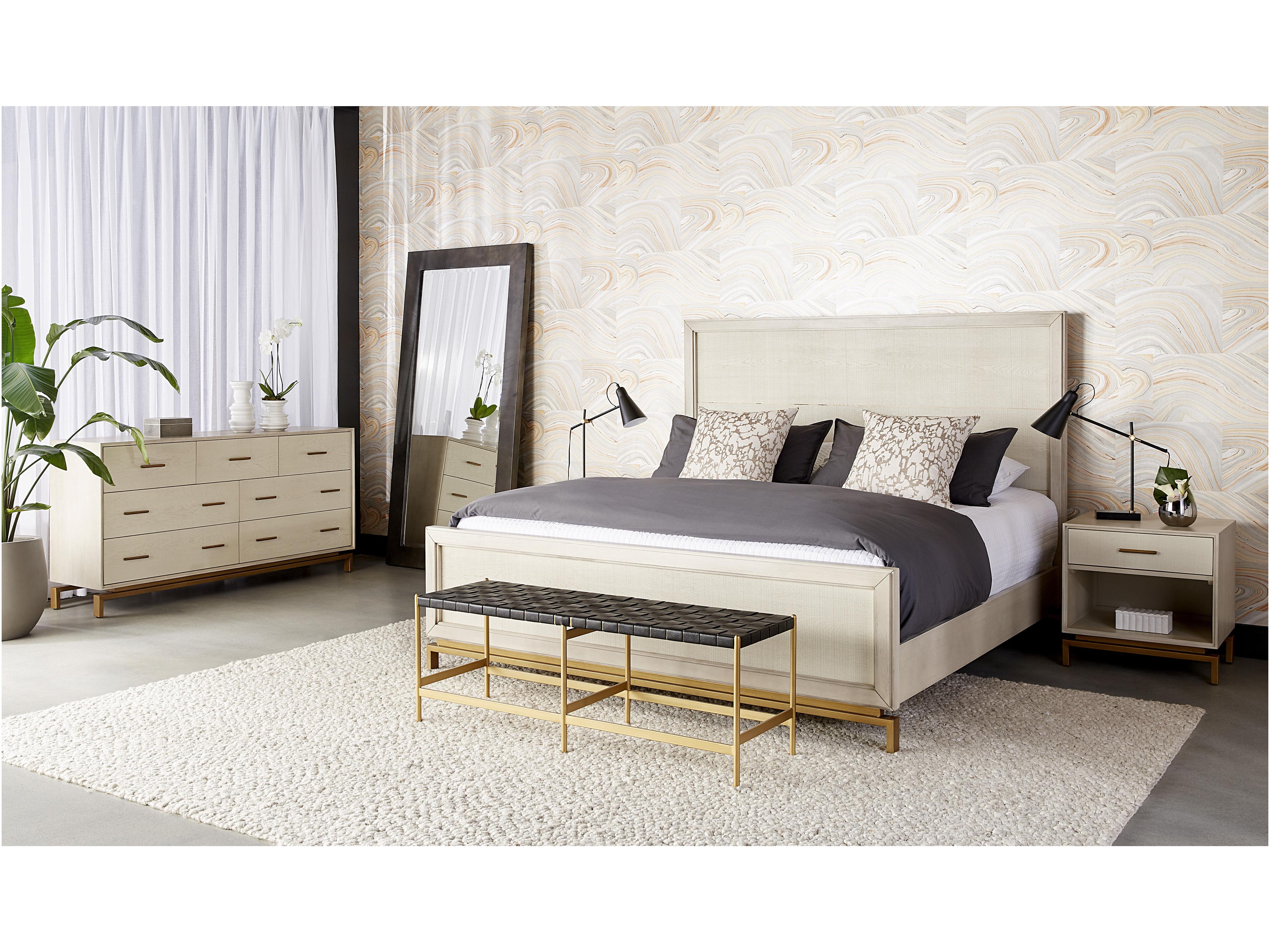 Sunpan Valencia 1-Drawer Beige Oak Wood Nightstand