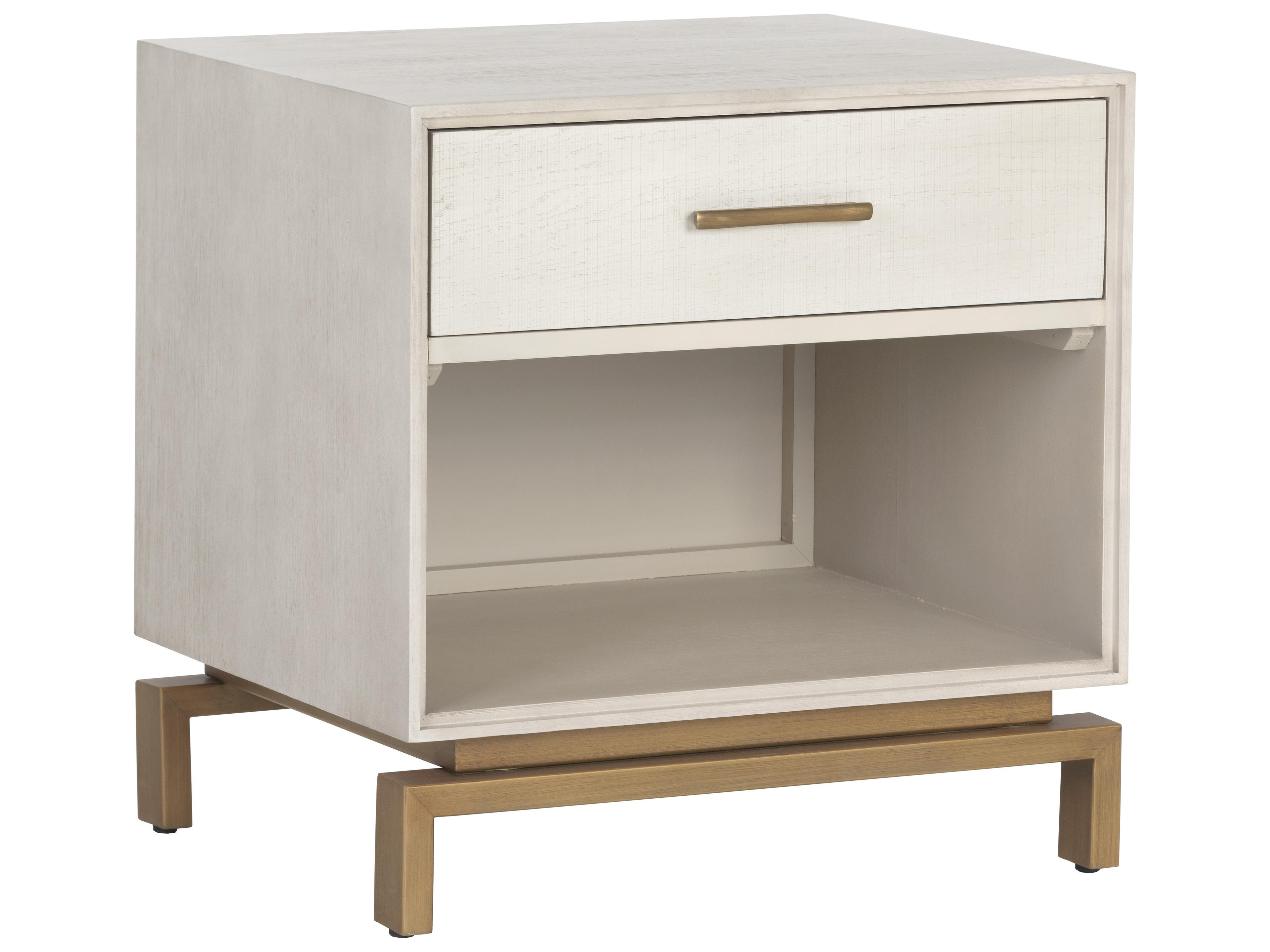 Sunpan Valencia 1-Drawer Beige Oak Wood Nightstand