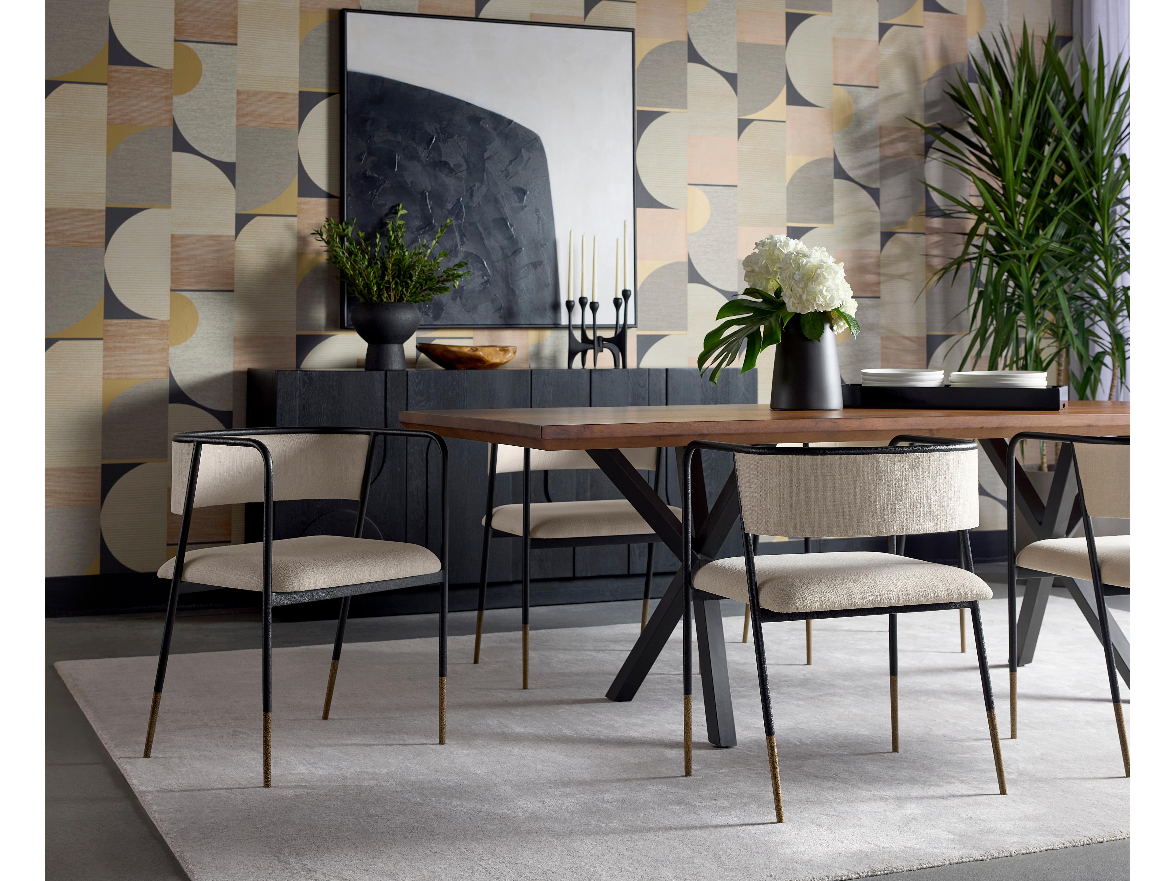 Sunpan Lark Rectangular Wood Black Dining Table