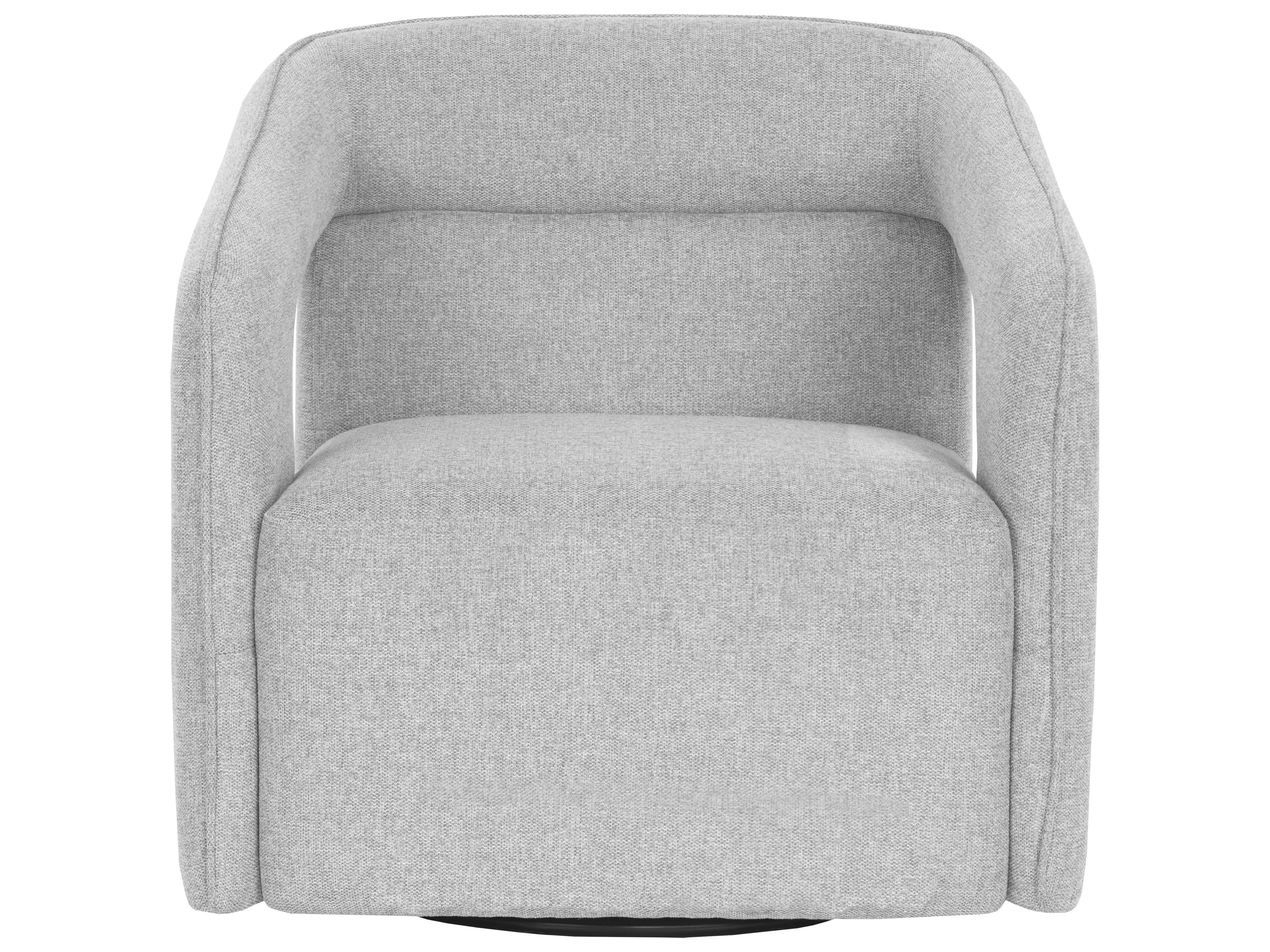Kendrick Swivel Gray Fabric Accent Chair