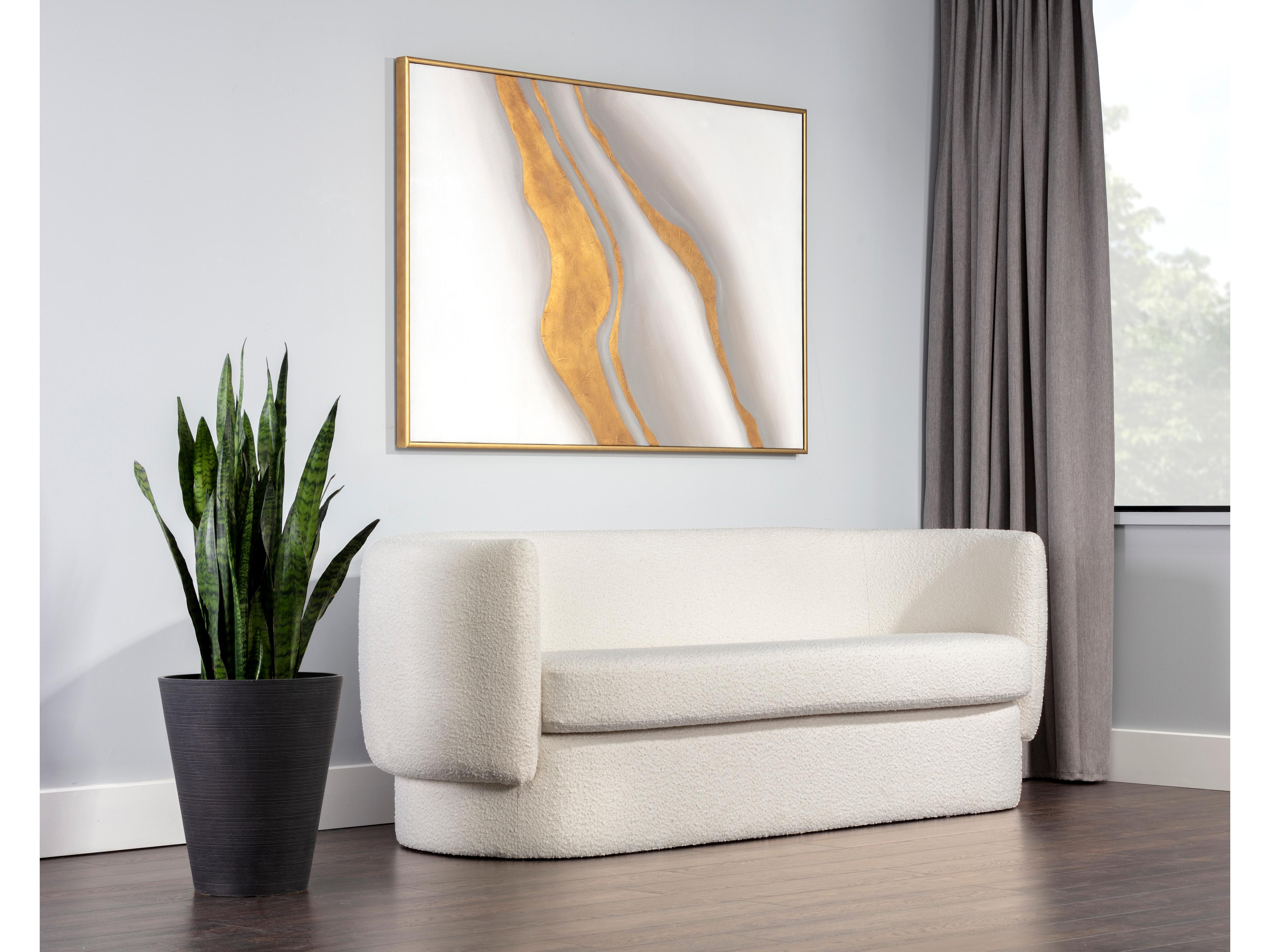 Sunpan Valence Maya White Upholstered Sofa