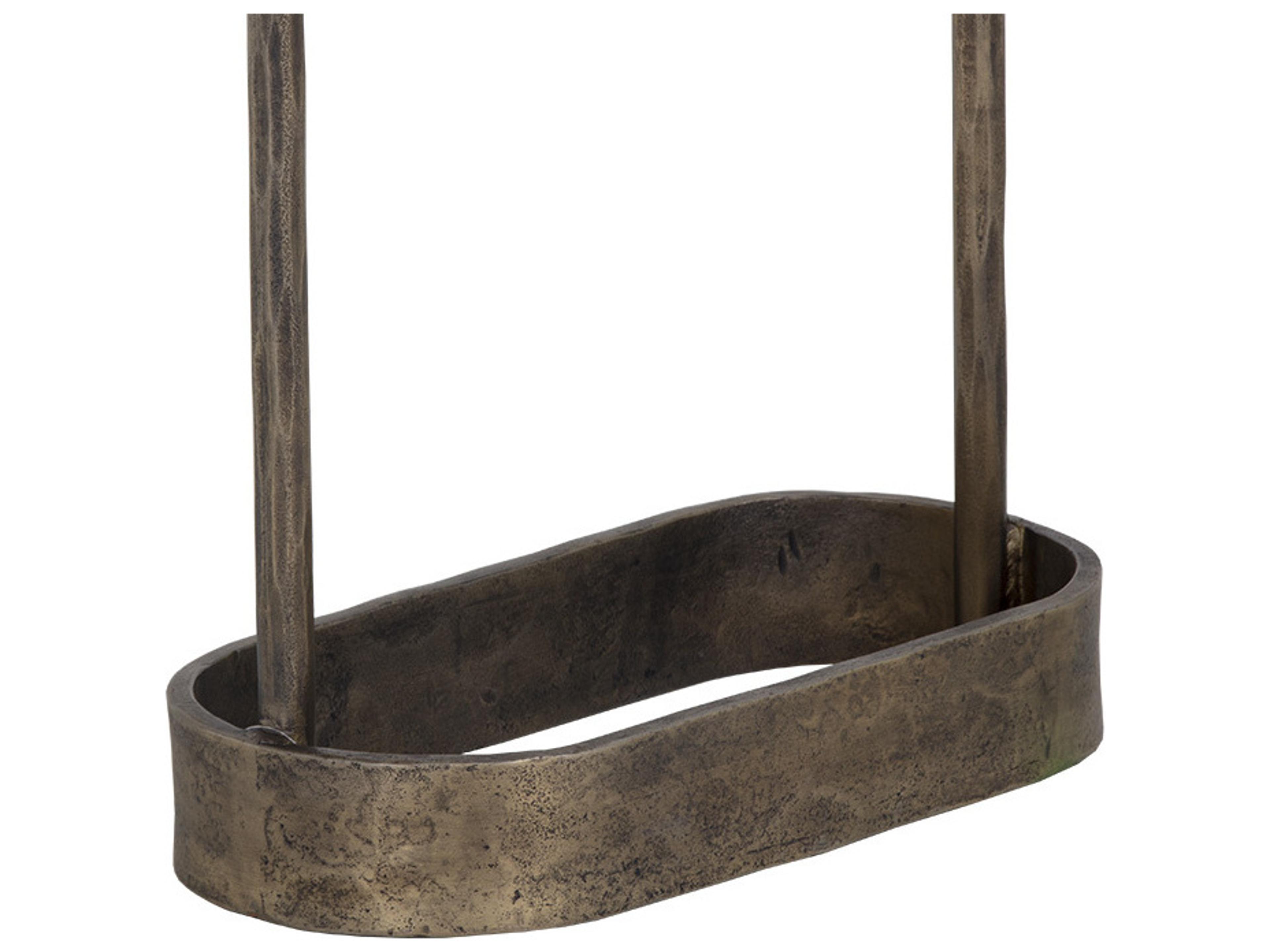 Sunpan Eden Oval Marble White Antique Brass End Table