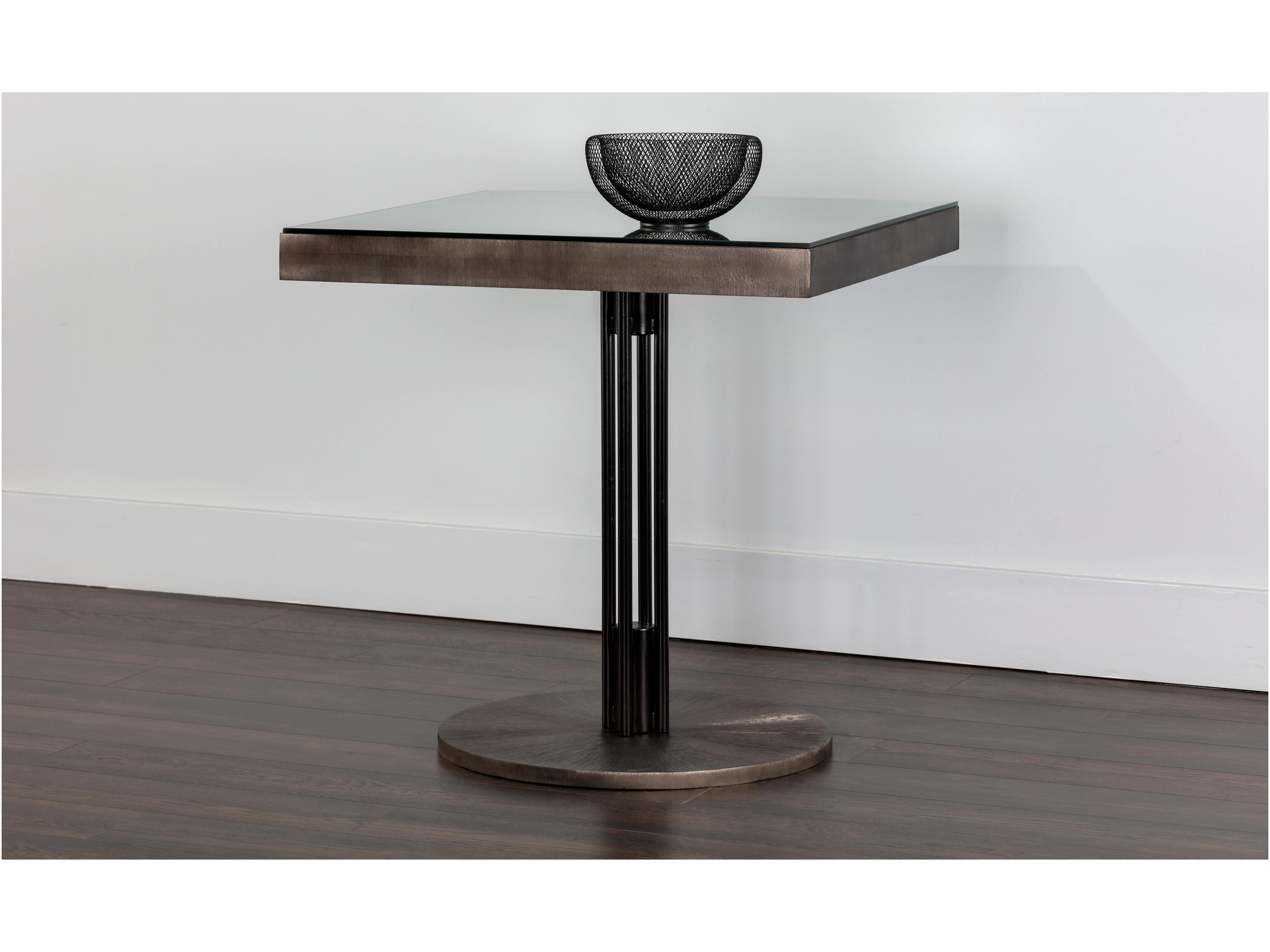 Sunpan Terry Square Gunmetal Black Dining Table