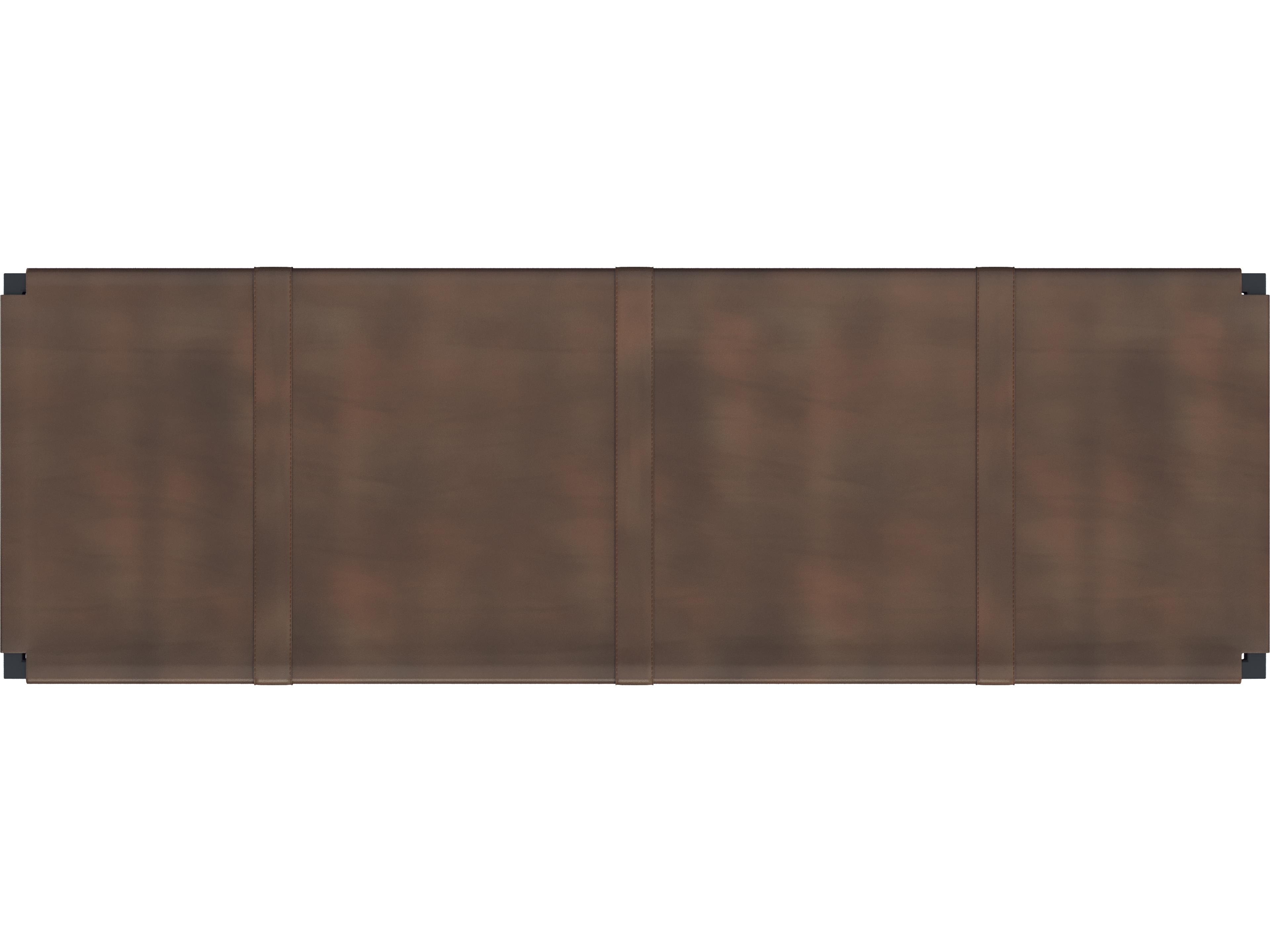 Sunpan Matte Black Leather Accent Bench