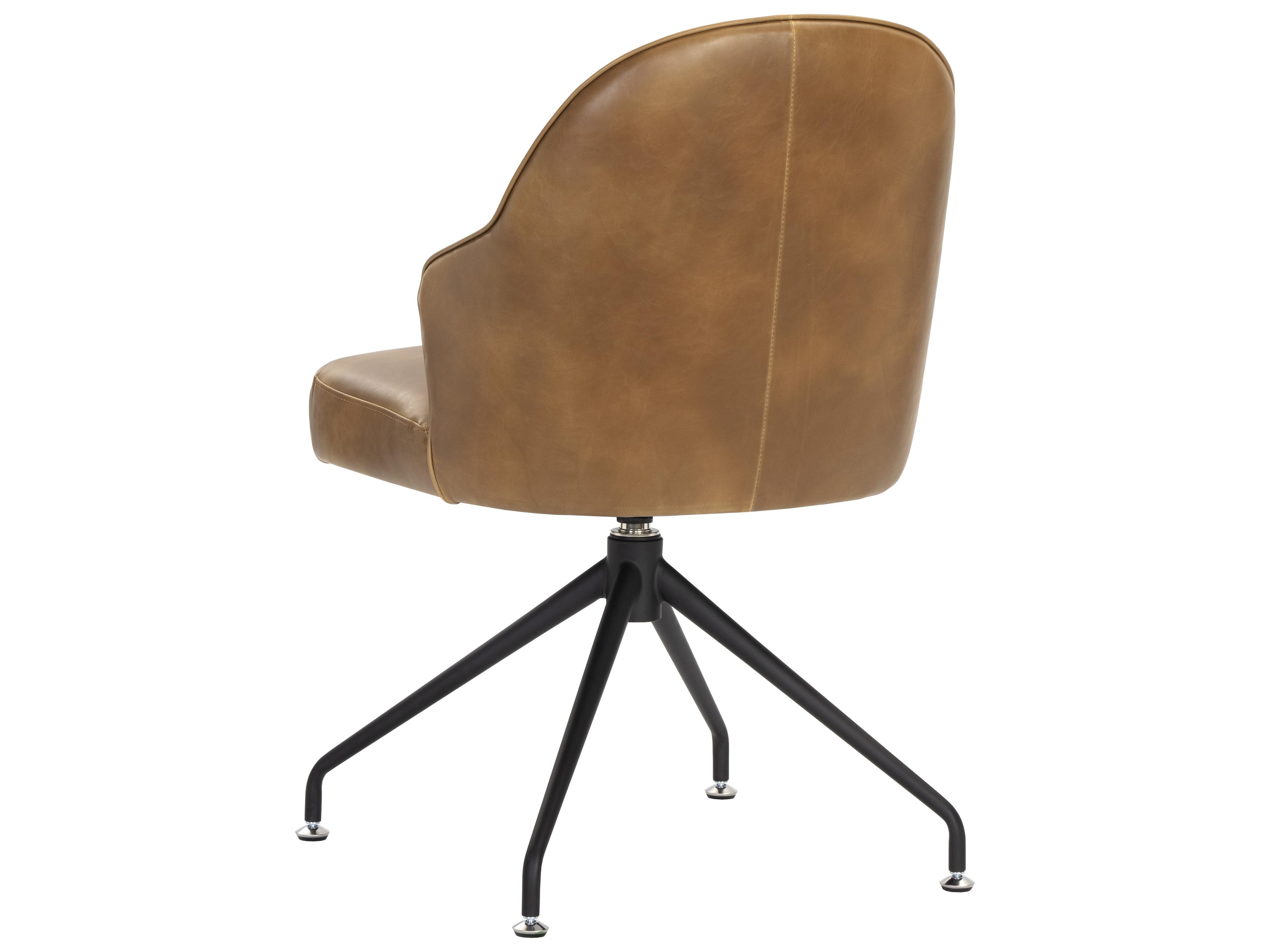 Sunpan Bretta Brown Faux Leather Armless Dining Chair