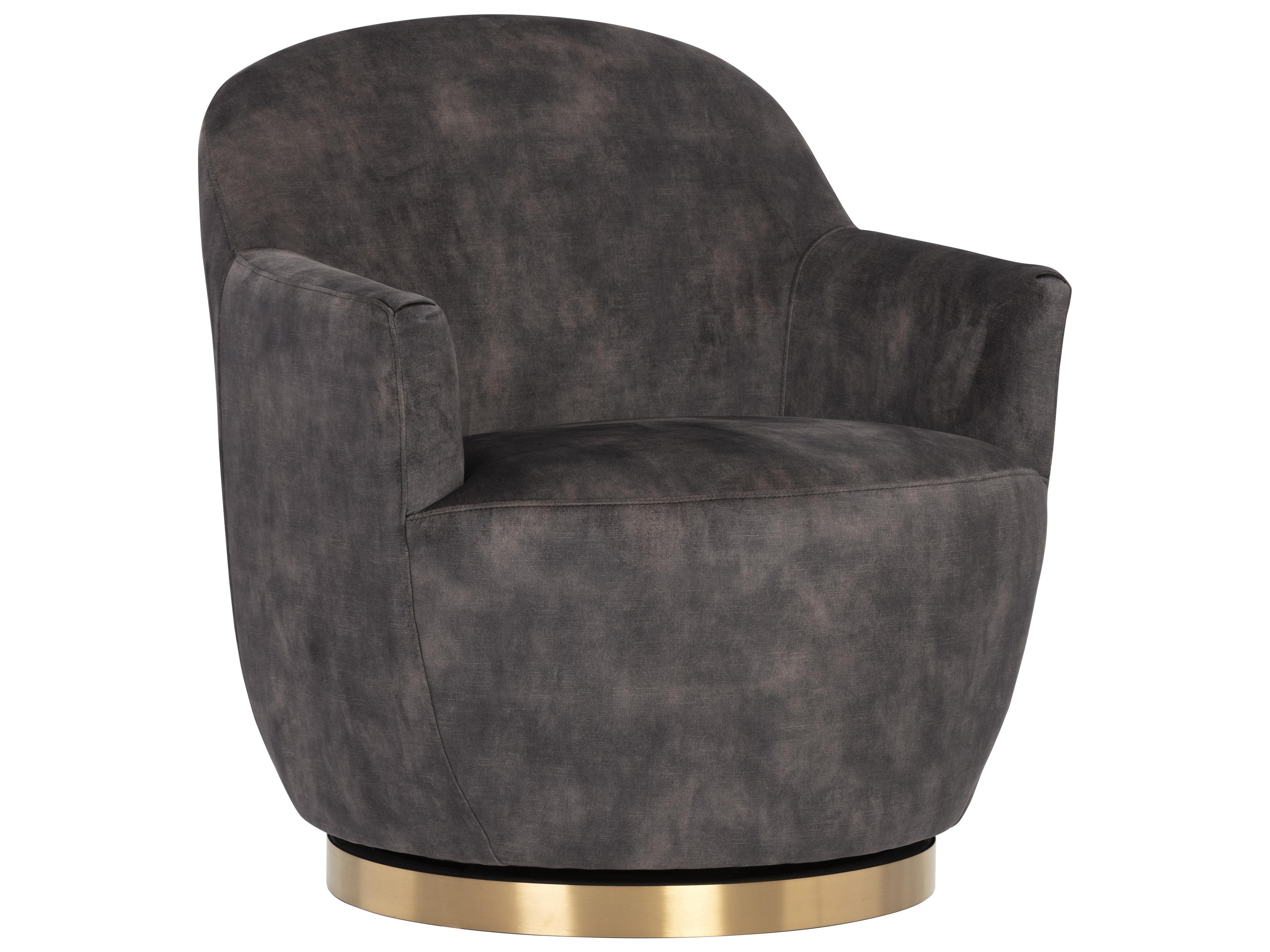 Casey Swivel Lounge Chair in Nono Shitake