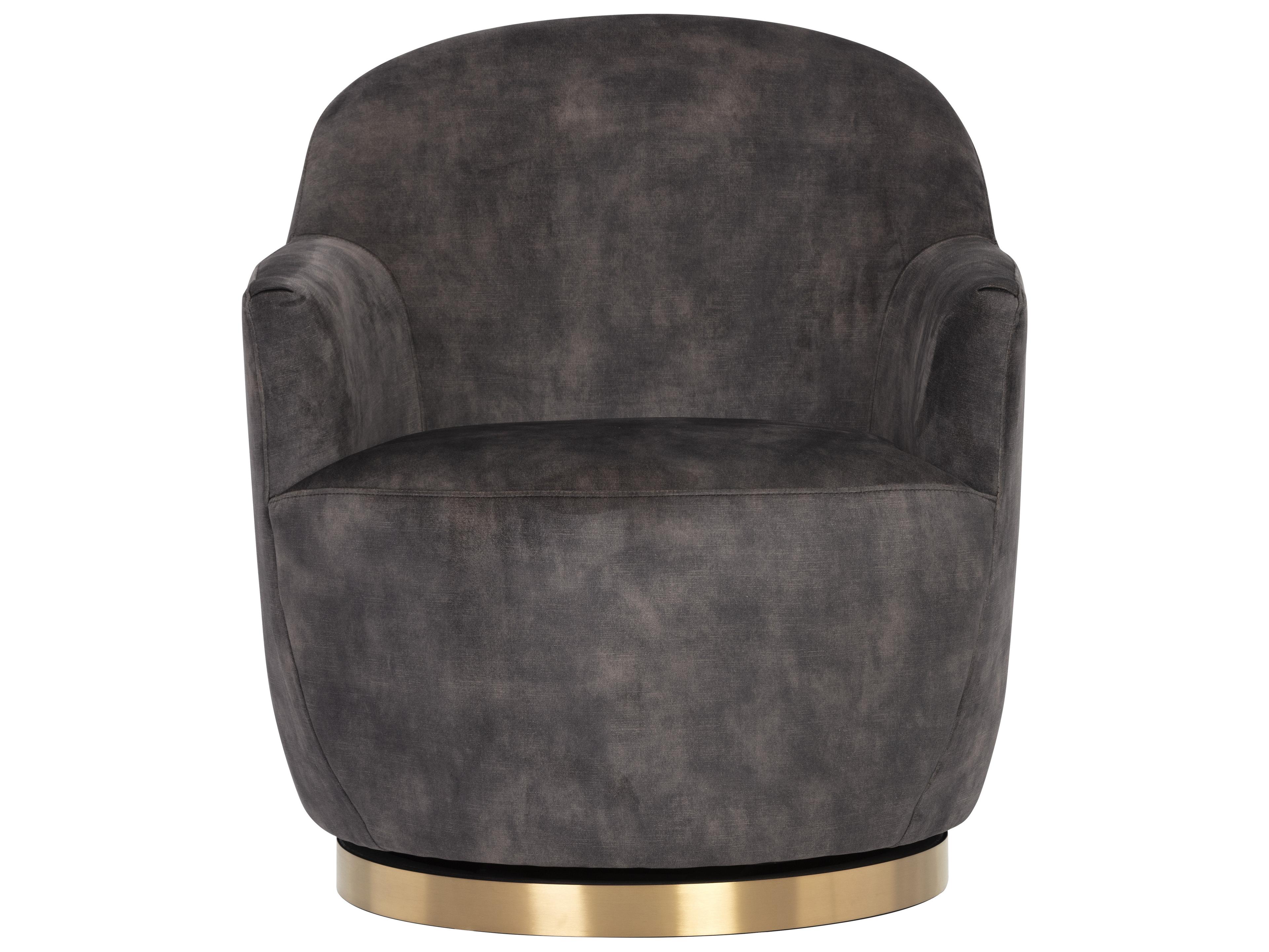 Sunpan Casey Swivel Lounge Chair in Nono Shitake
