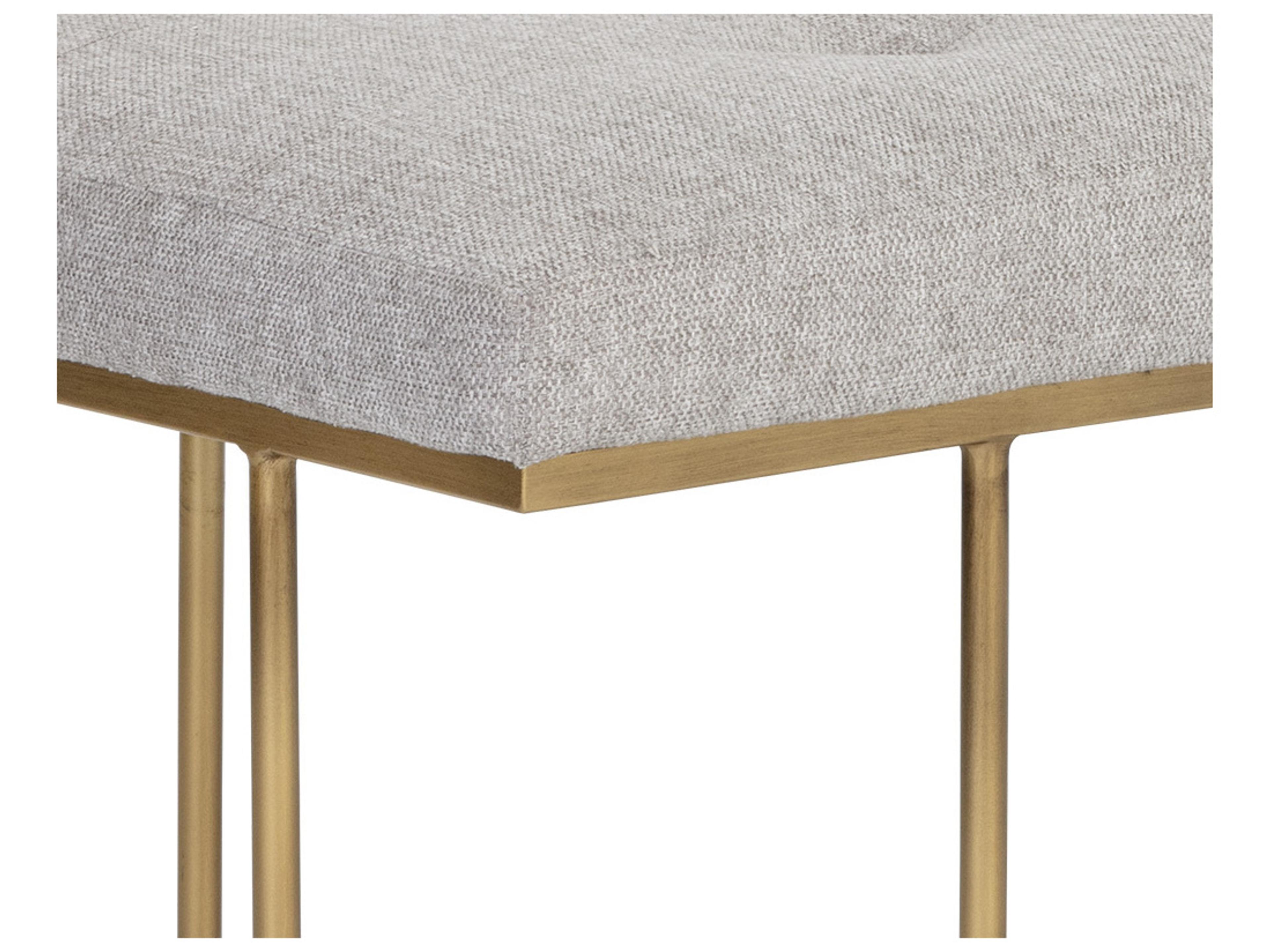 Sunpan Maverick Belfast Heather Grey Upholstered Accent Bench