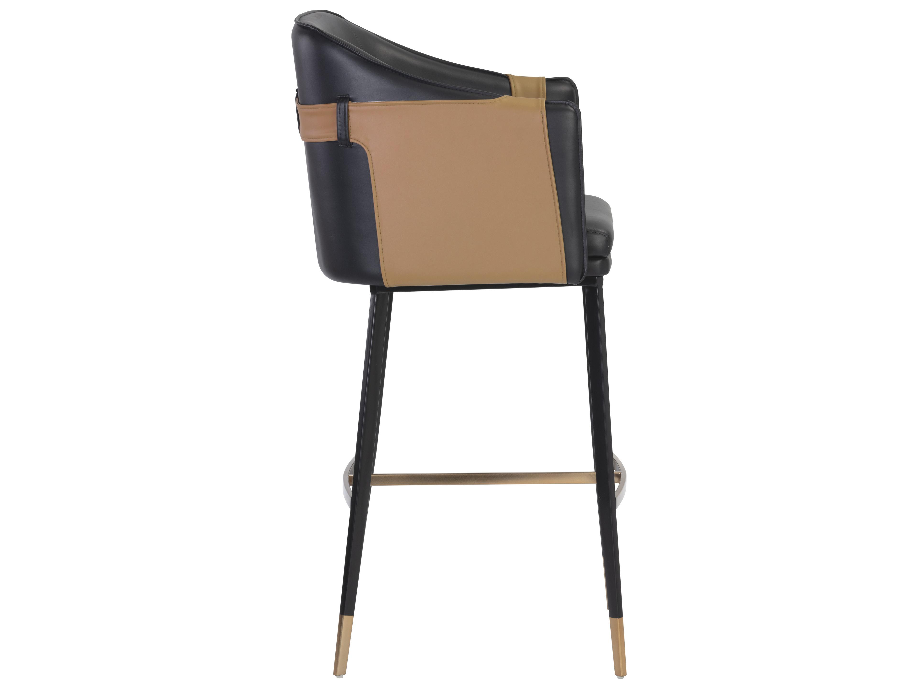 Sunpan Ikon Carter Napa Black Cognac Bar Stool