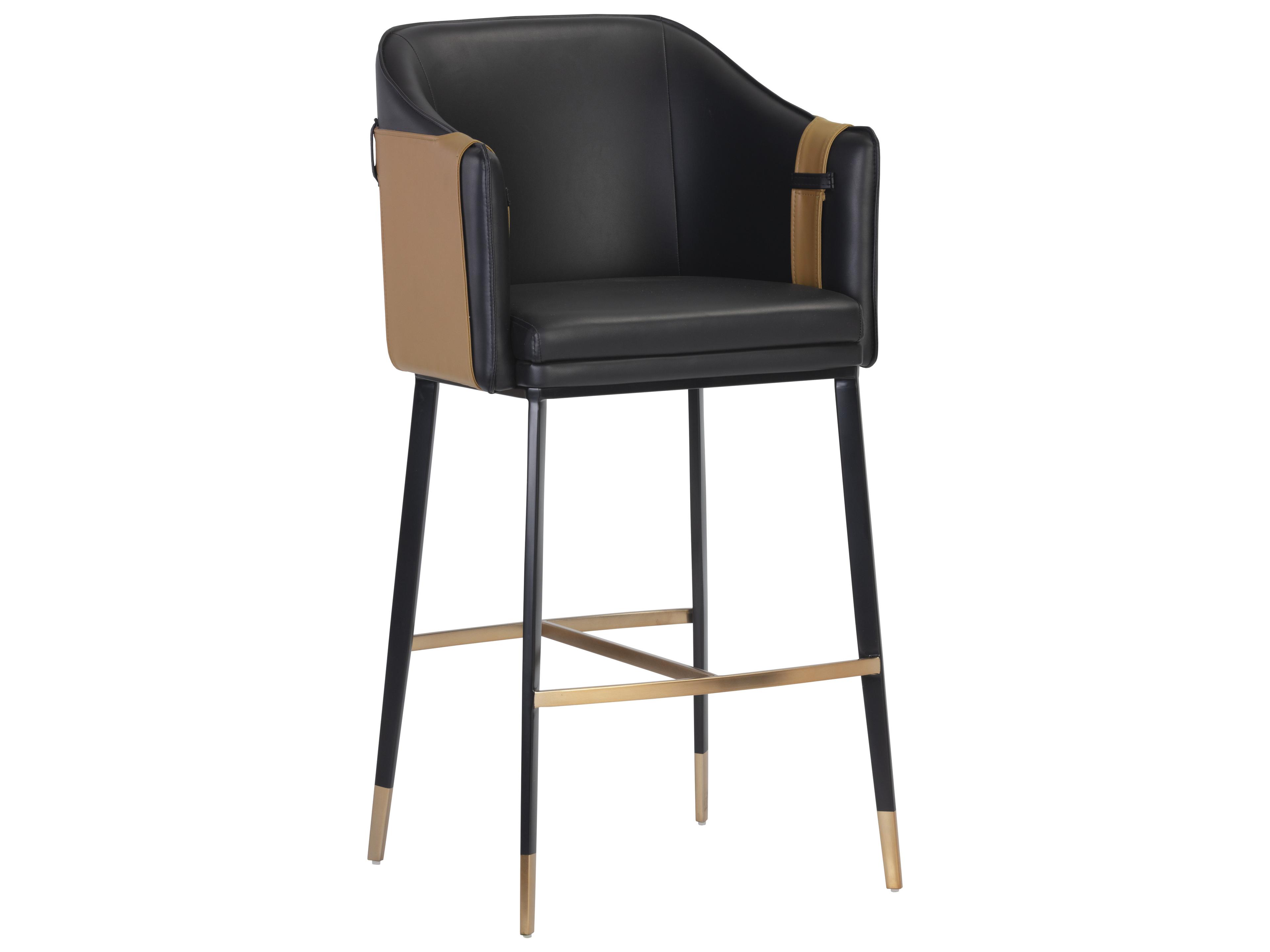 Ikon Carter Napa Black Cognac Bar Stool