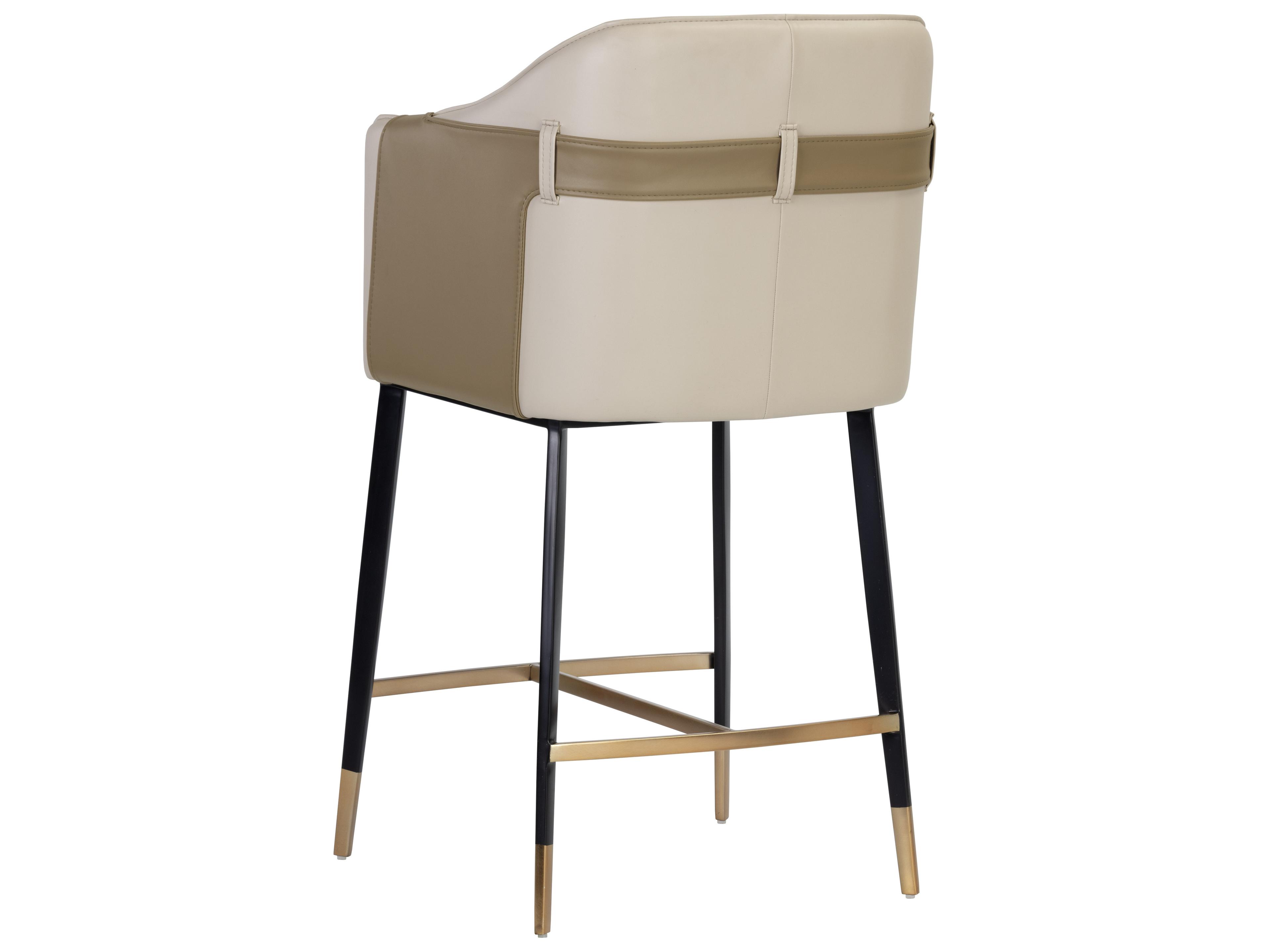Sunpan Ikon Carter Napa Beige Tan Black Counter Stool