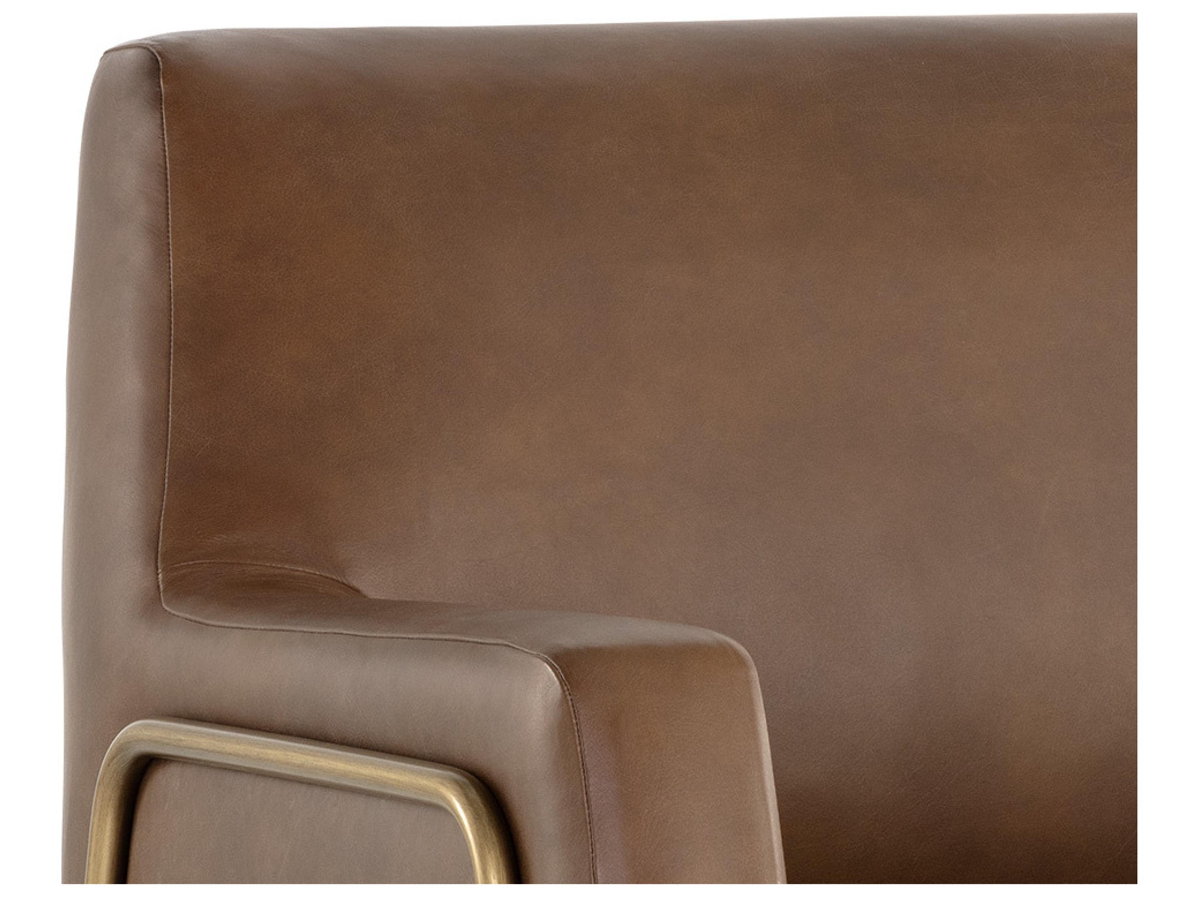 Sunpan Mixt Cybil Brown Leather Accent Chair