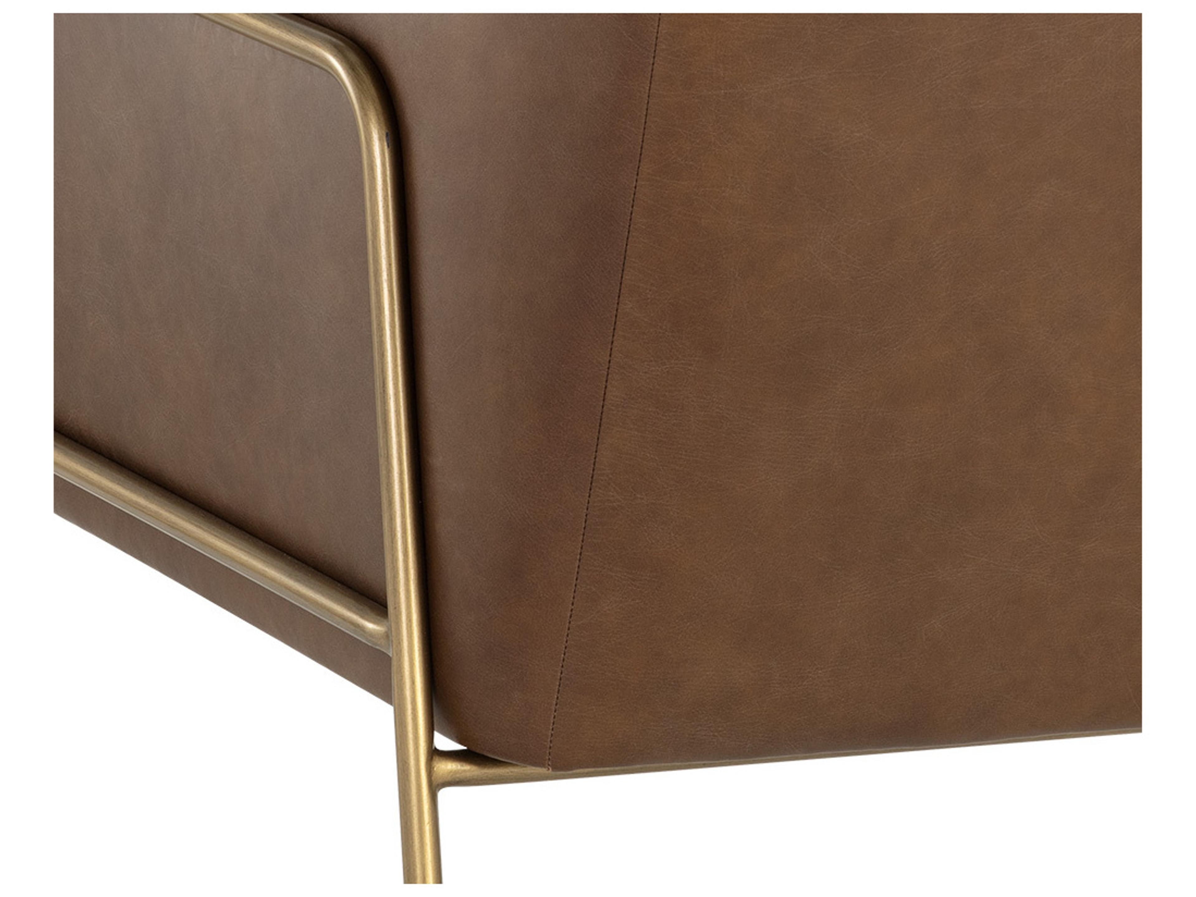 Sunpan Mixt Cybil Brown Leather Accent Chair