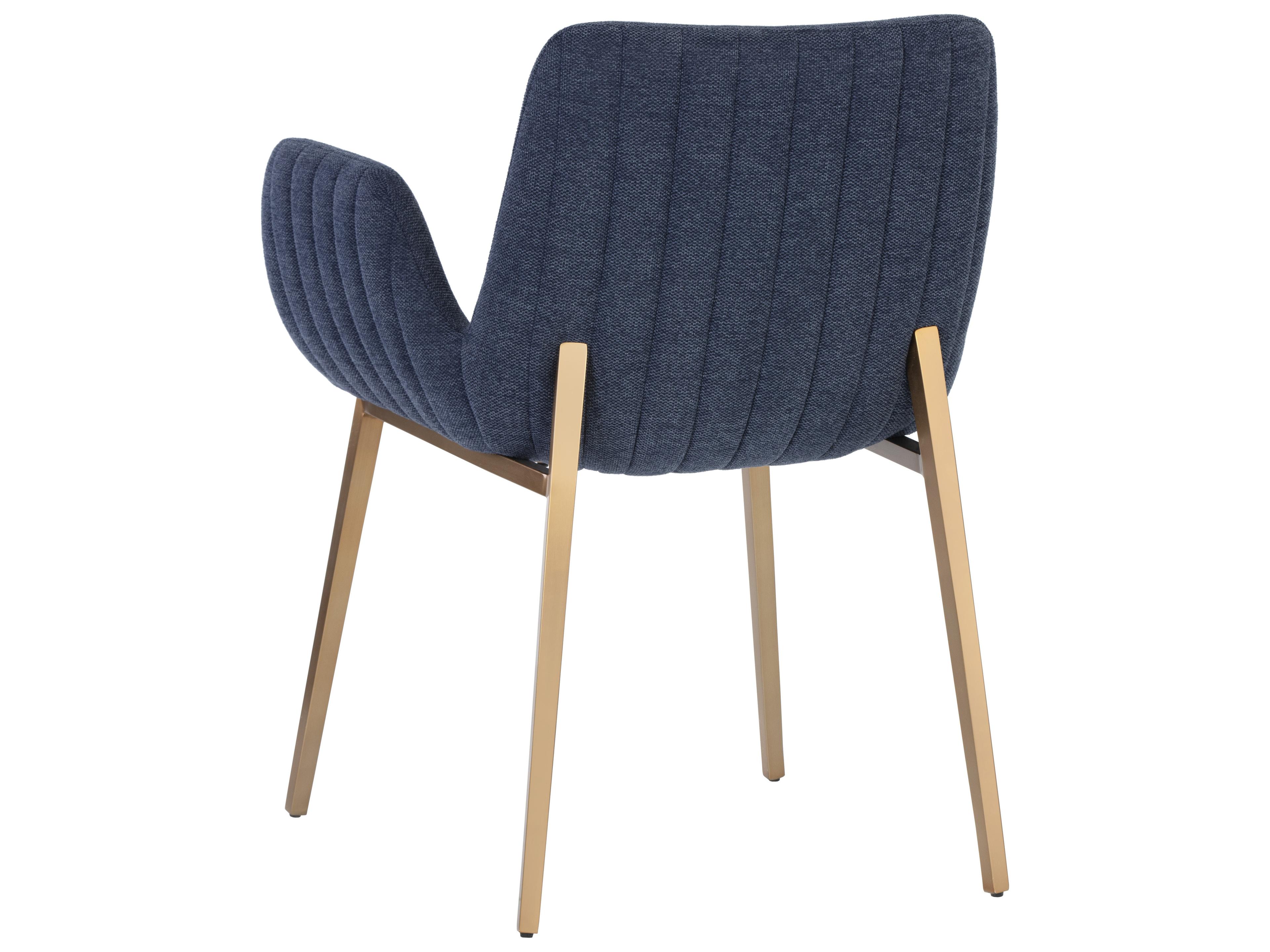 Sunpan Lucano Blue Upholstered Arm Dining Chair